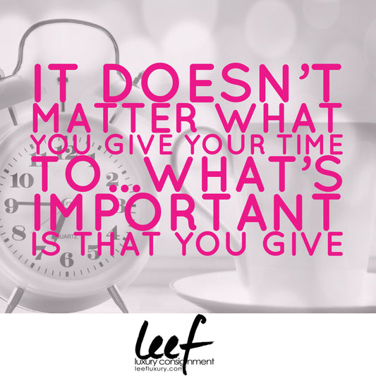 Next In Living Sustainably...Give your time
