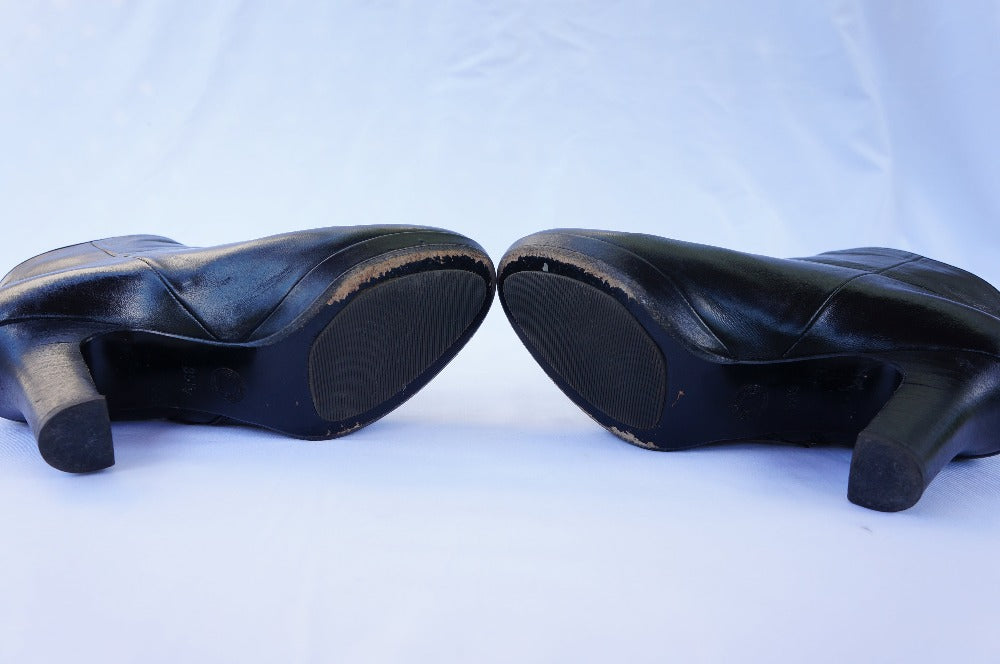 Dries Van Noten Leather Black Bootie