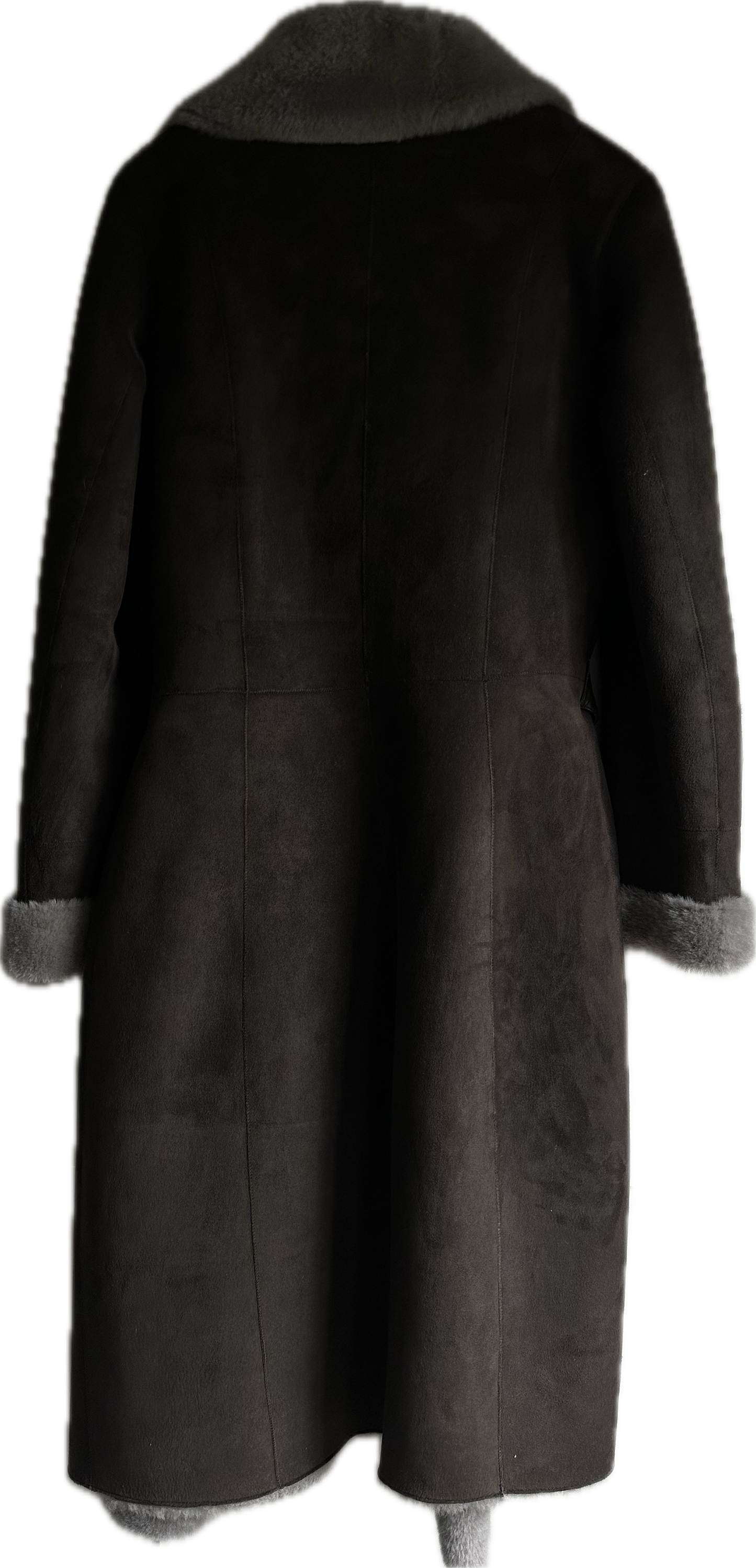 Diego Taupe Grey Shearling Reversible Coat