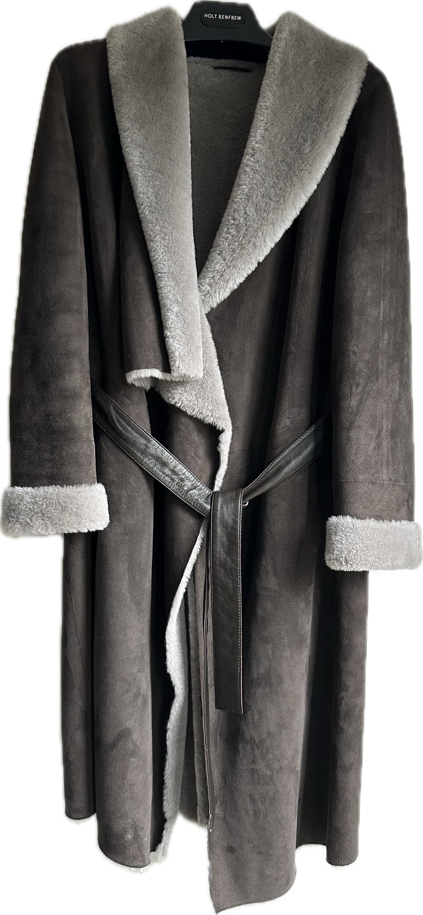 Diego Taupe Grey Shearling Reversible Coat