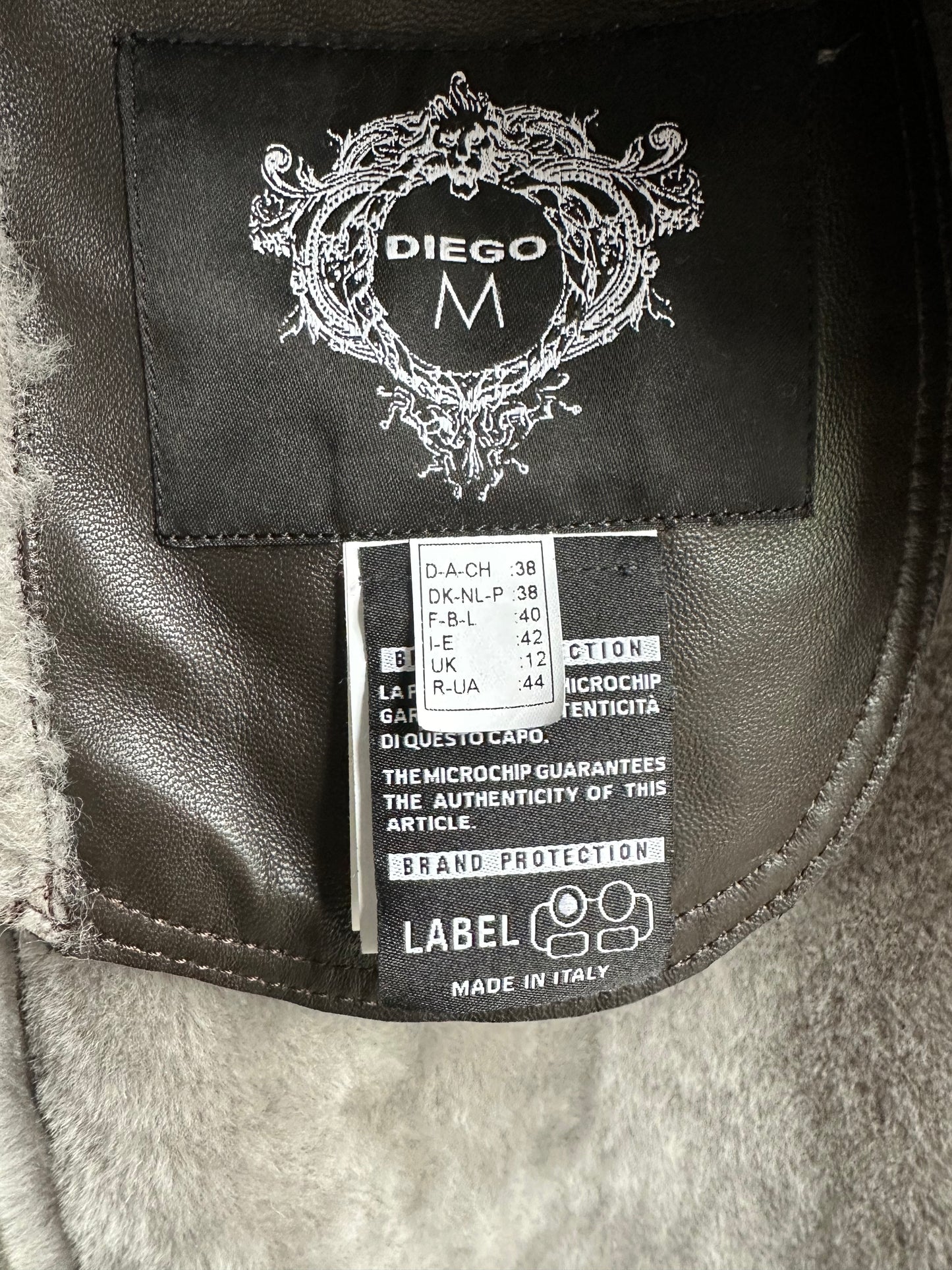 Diego Taupe Grey Shearling Reversible Coat