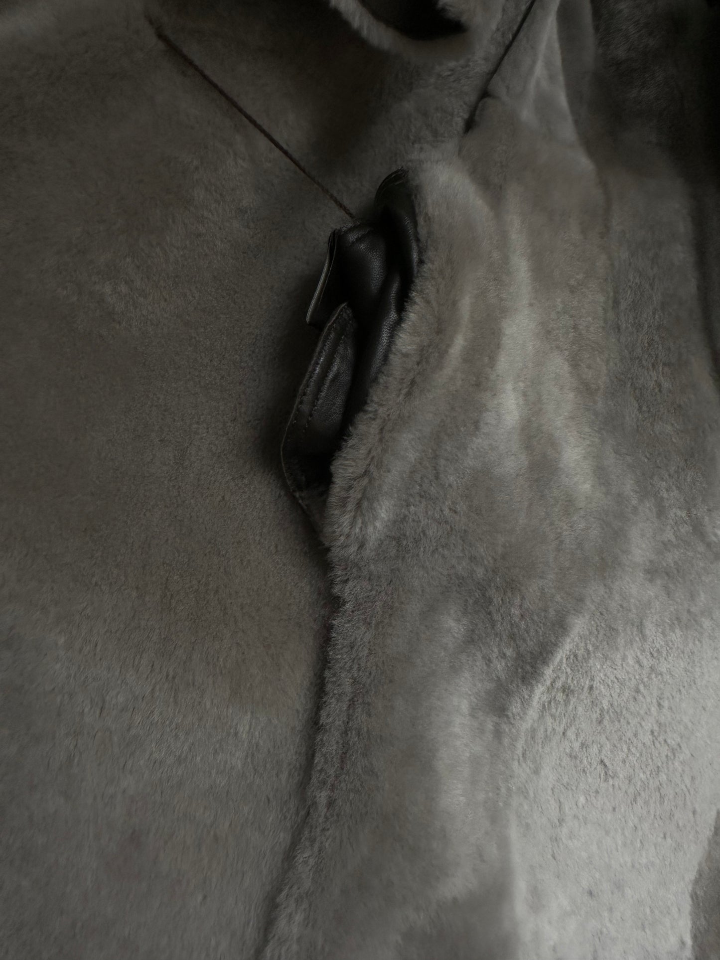 Diego Taupe Grey Shearling Reversible Coat