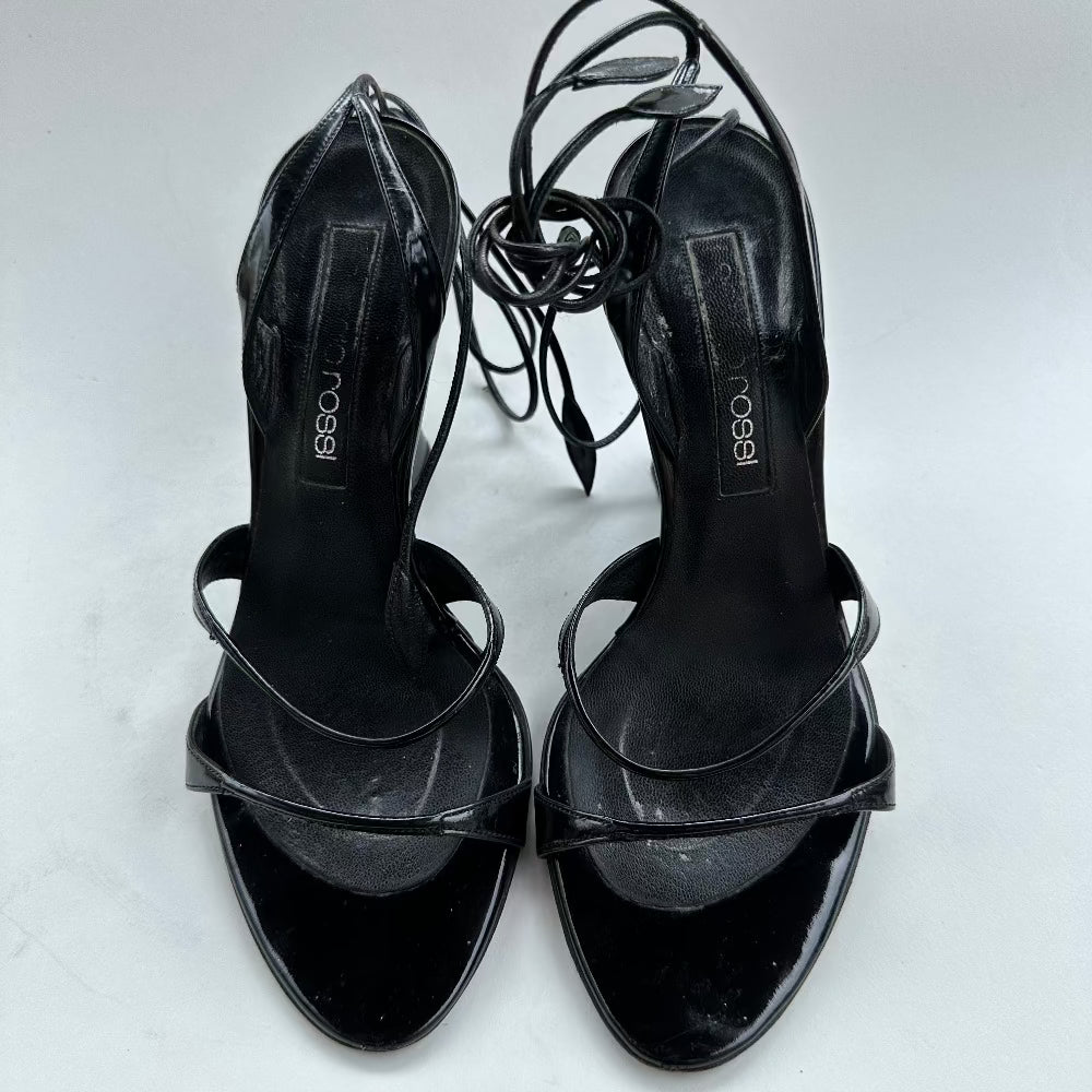 Sergio Rossi Black Patent Leather Wedge Shoe