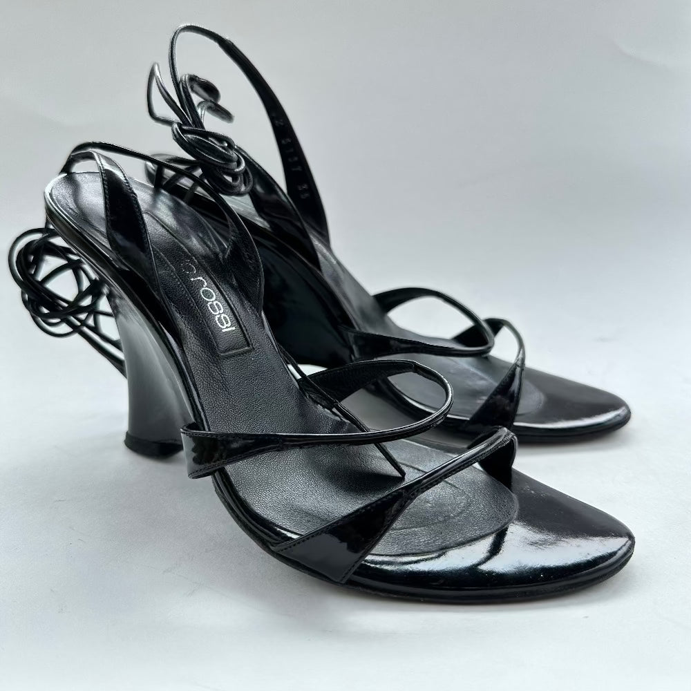 Sergio Rossi Black Patent Leather Wedge Shoe