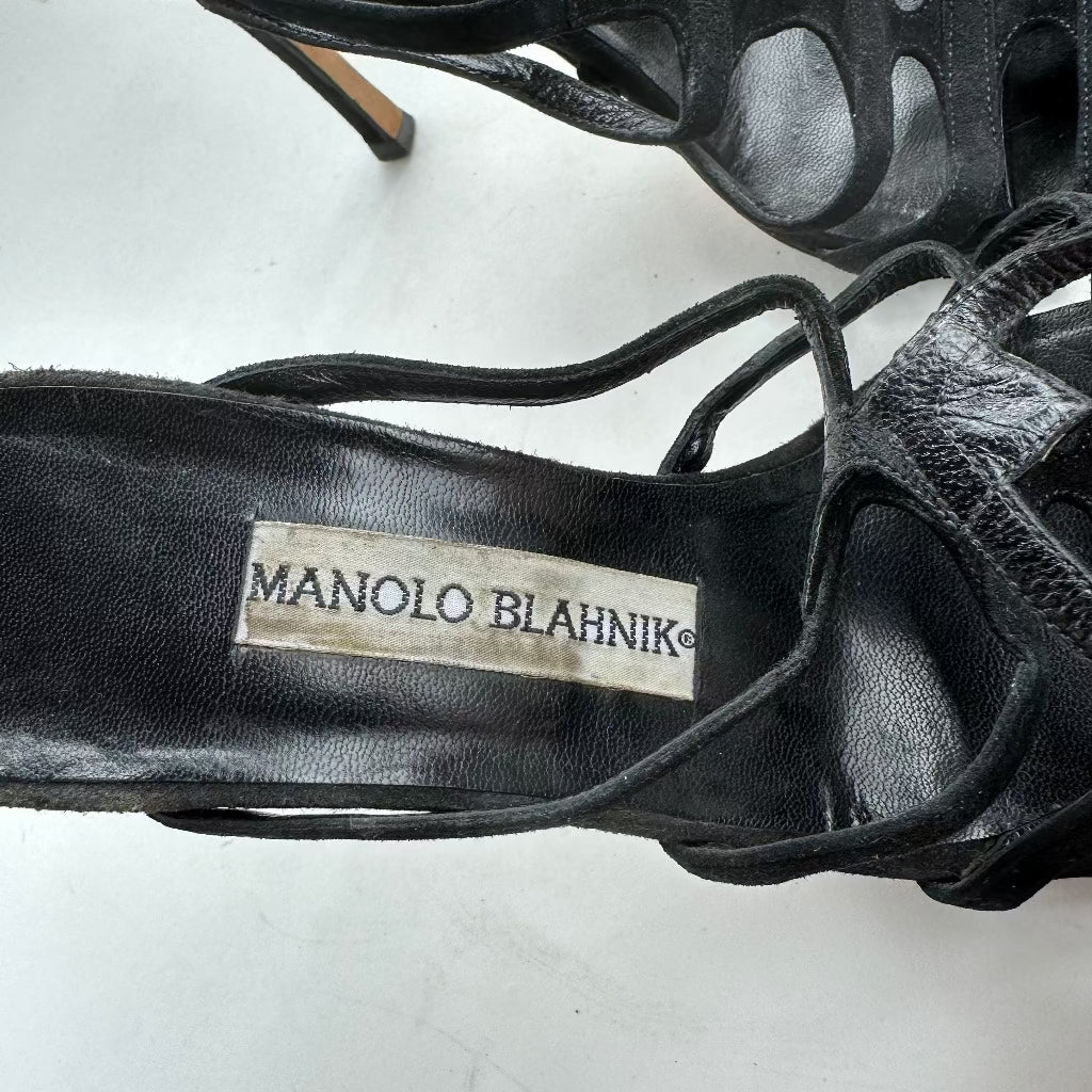 Manolo Blahnik Suede Leather Heel Shoe