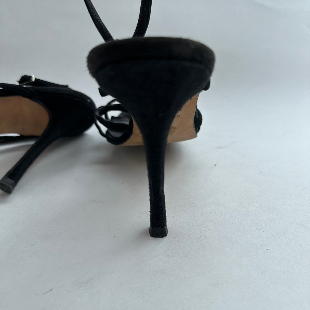Manolo Blahnik Suede Leather Heel Shoe