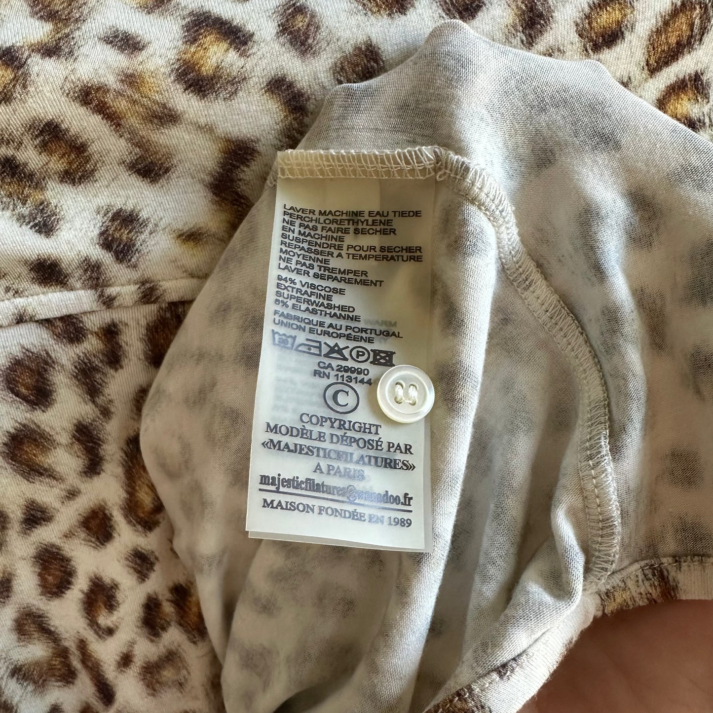 Majestic Filatures Super Washed Animal Print Blouse