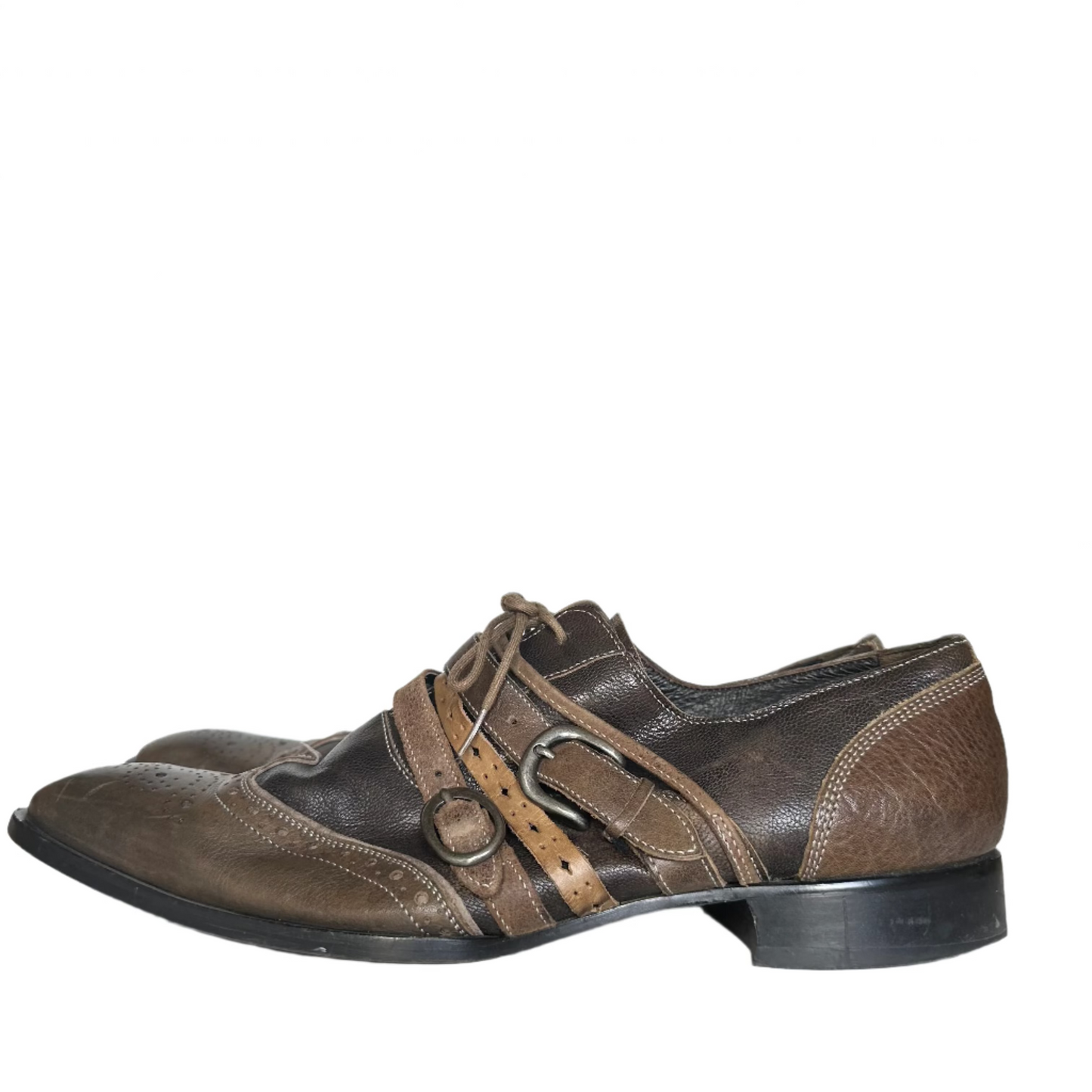 Alfredo Bannister Brown Leather Monk Strap Shoe