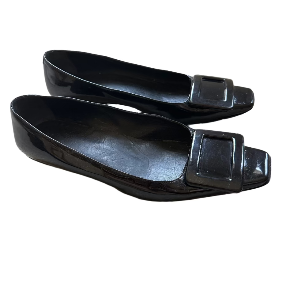 Roger Vivier Patent Leather Buckle Flats
