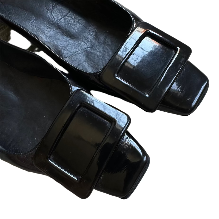 Roger Vivier Patent Leather Buckle Flats
