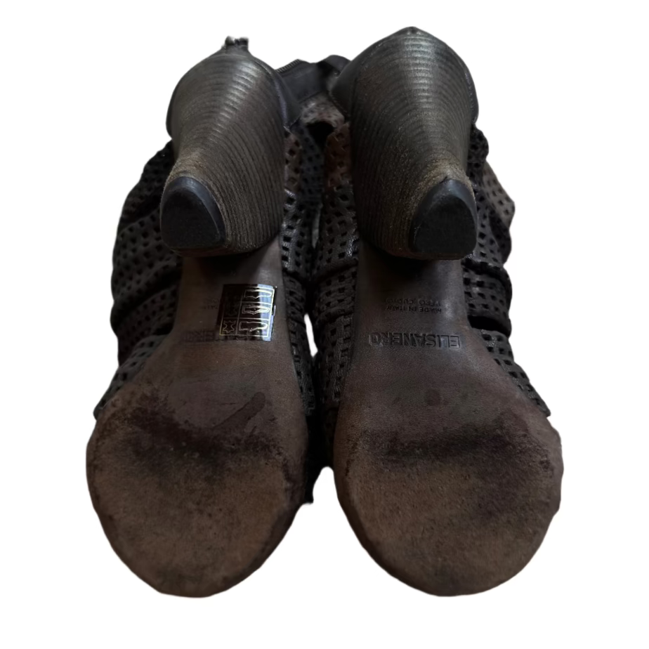 Elisanero Gladiator Brown Leather Heel