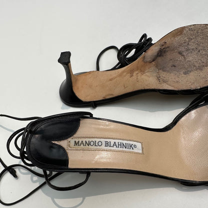 Manolo Blahnik Black Leather Heel