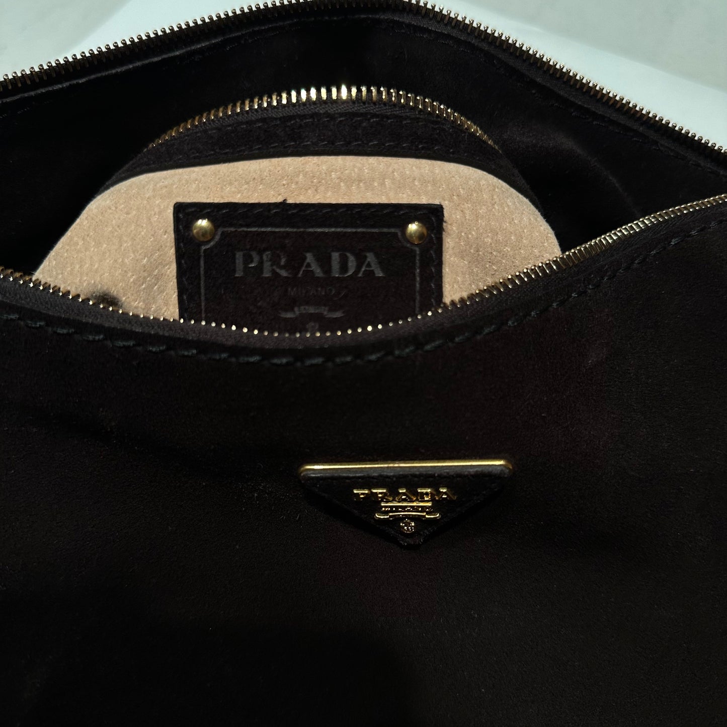 Prada Hobo brown Scamosciato Suede