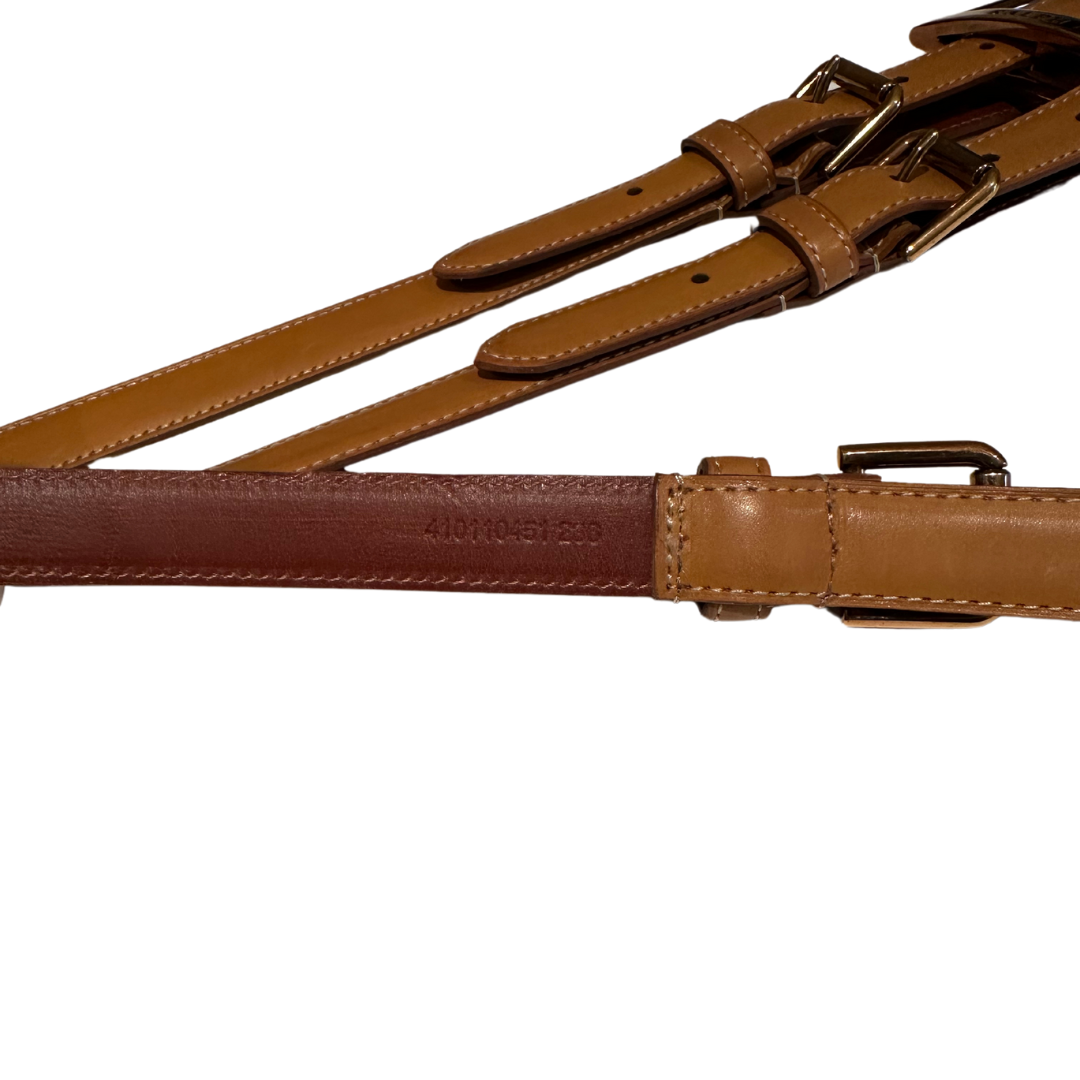 RALPH LAUREN Equestrian Stirrup Brown Leather Belt