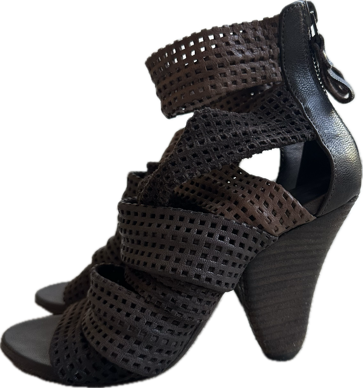 Elisanero Gladiator Brown Leather Heel