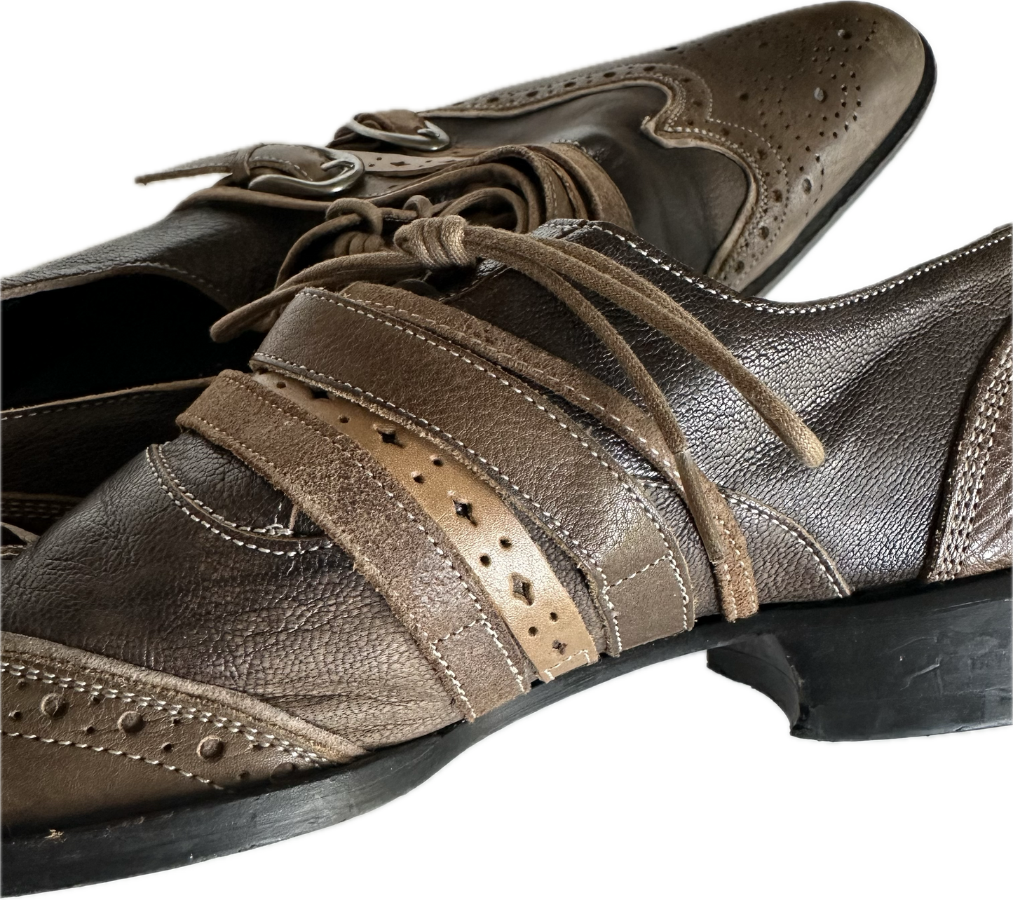 Alfredo Bannister Brown Leather Monk Strap Shoe