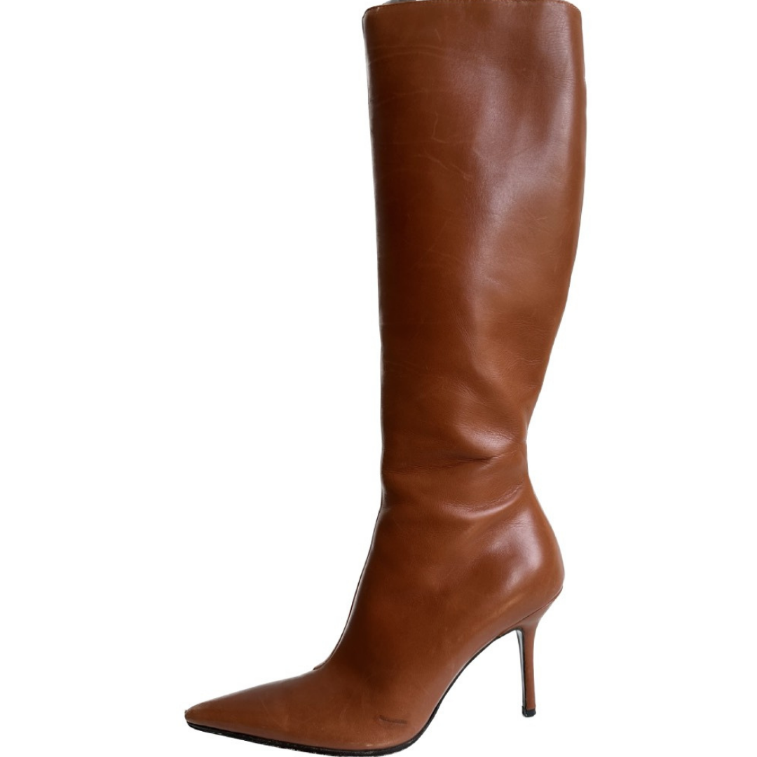 Dolce & Gabbana Cognac Leather Knee High Boot