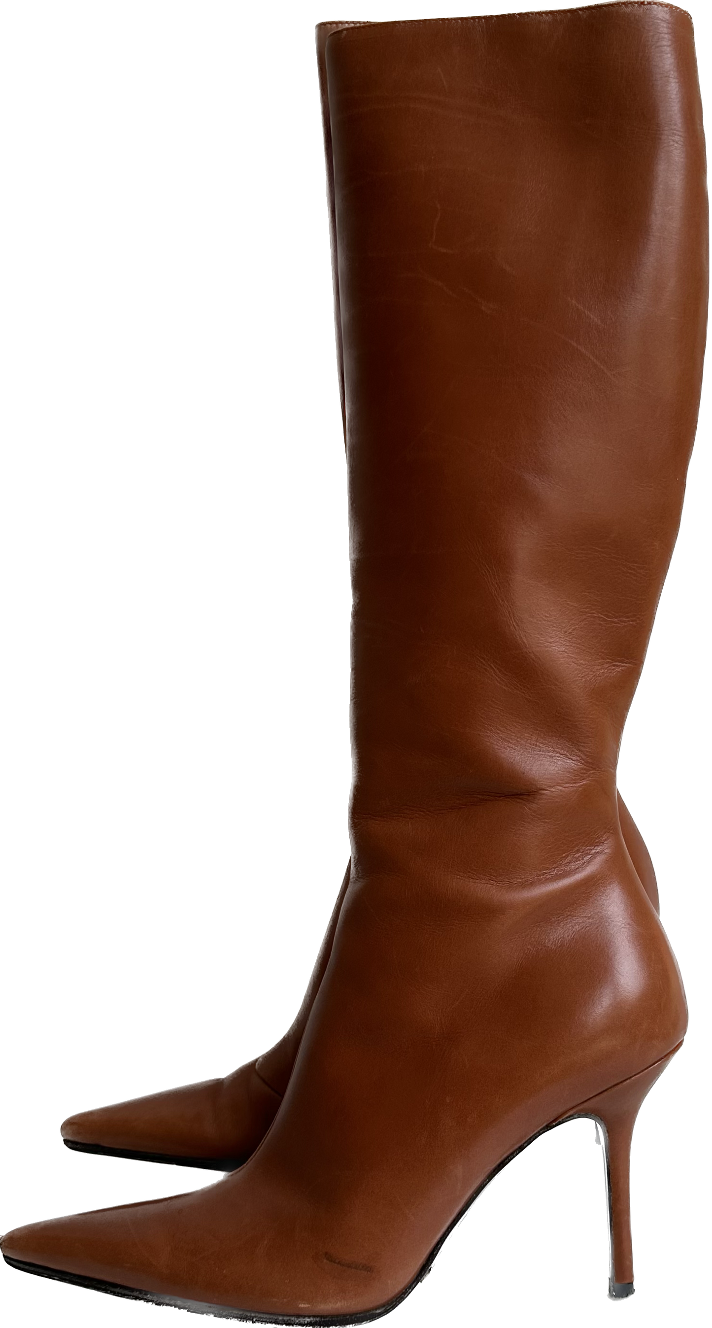 Dolce & Gabbana Cognac Leather Knee High Boot