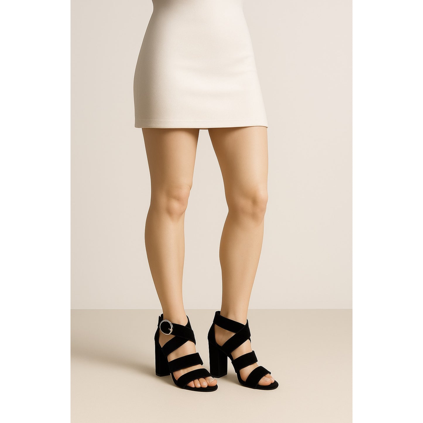 Gianvito Rossi Black Velvet Block Heels