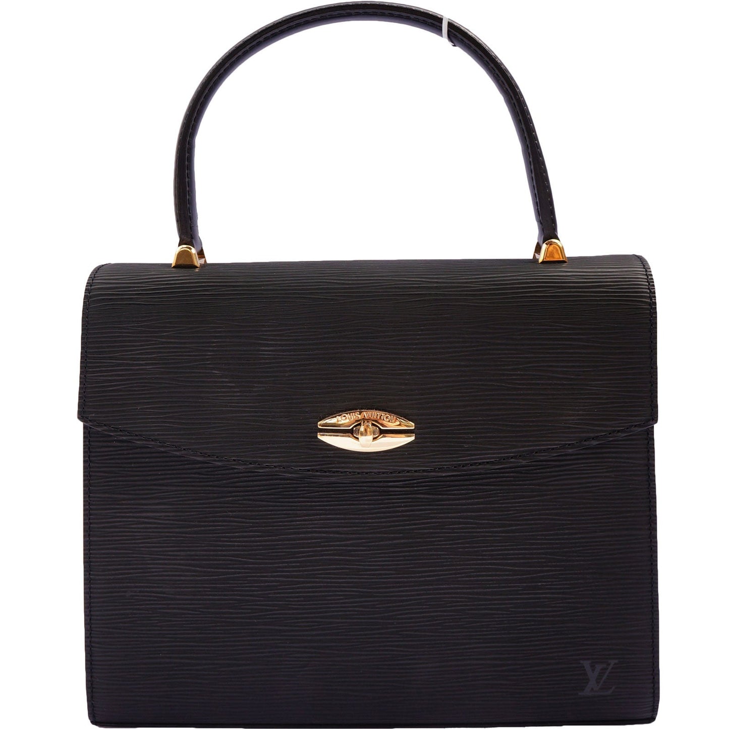 LOUIS VUITTON GRAPHITE BLACK EPI MALESHERBES TOP HANDLE BAG - leefluxury.com