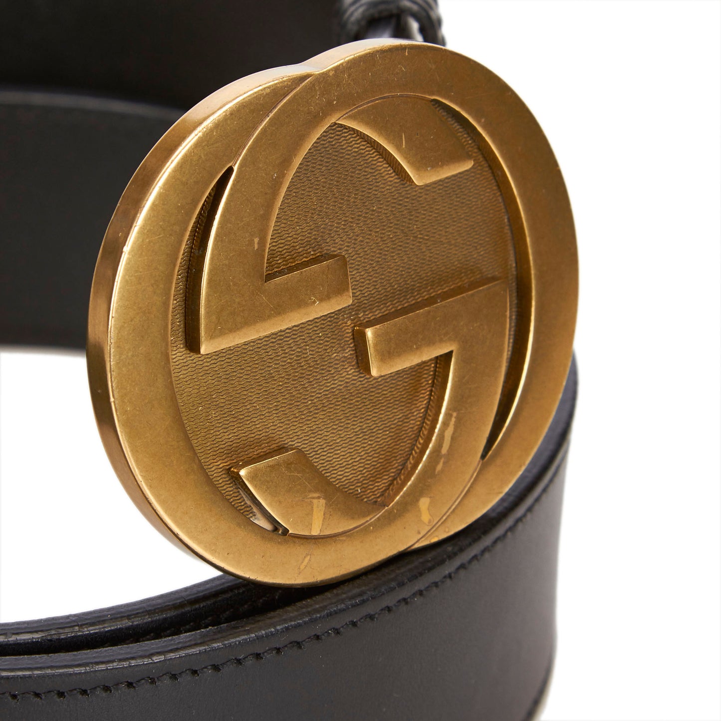 GUCCI GG LOGO LEATHER BELT - leefluxury.com