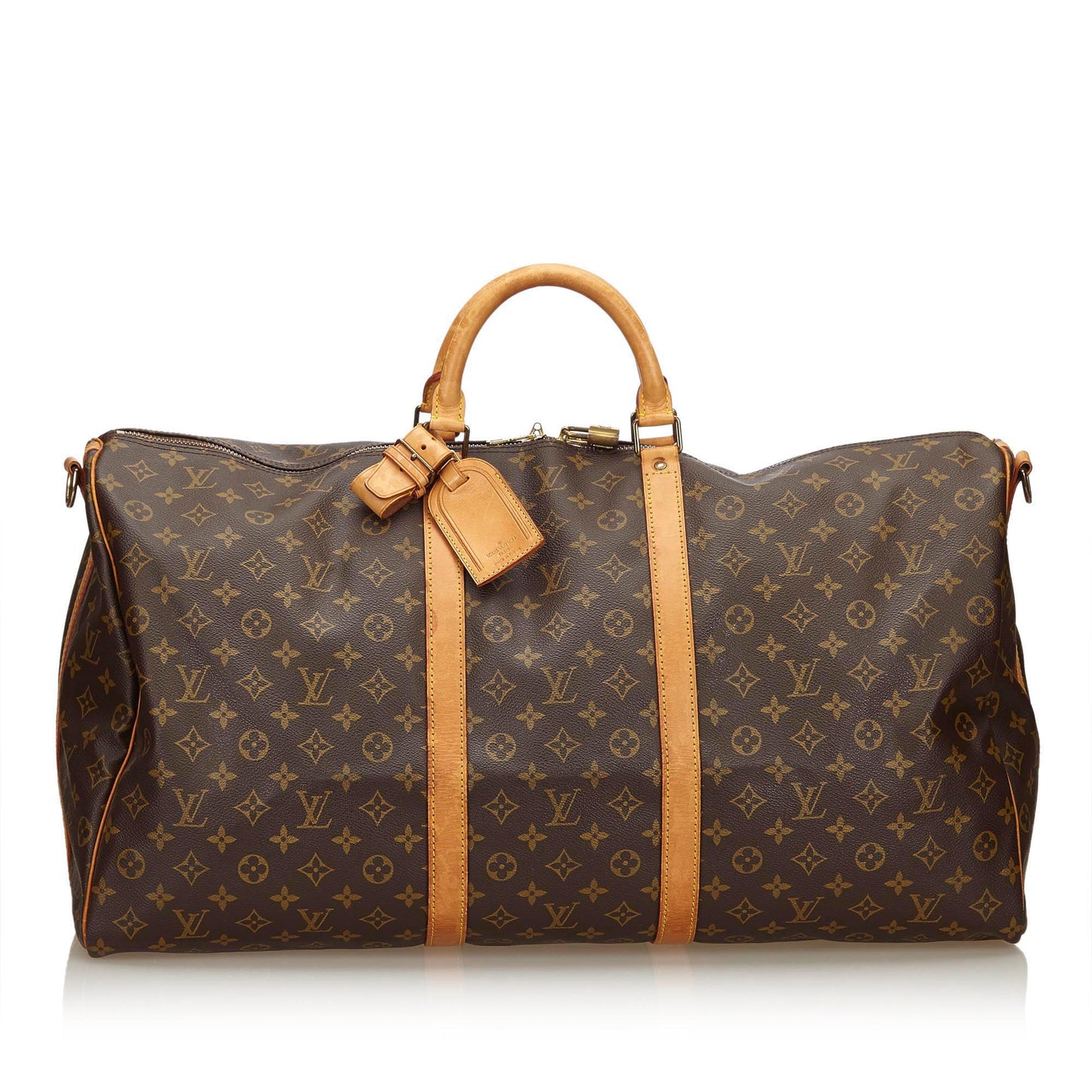 LOUIS VUITTON MONOGRAM KEEPALL BANDOULIERE 60 TRAVEL WEEKENDER BAG - leefluxury.com