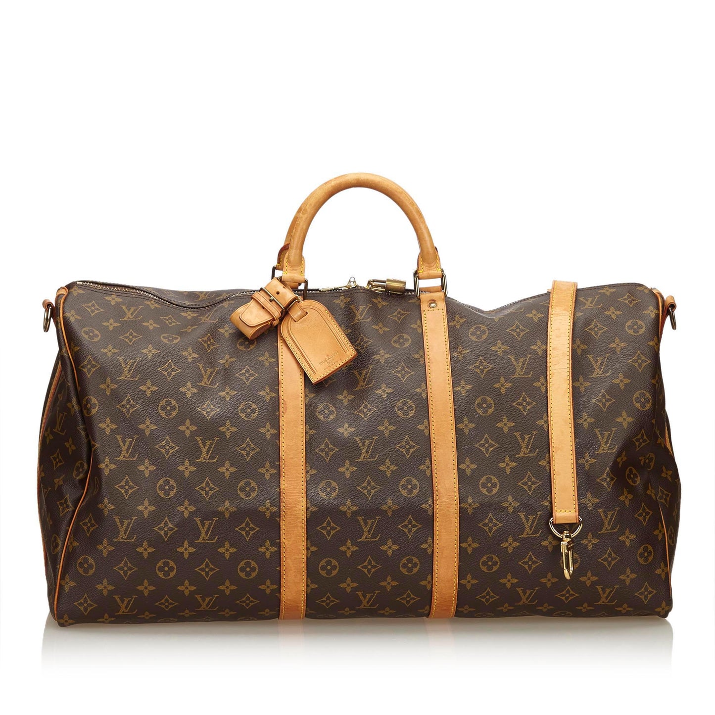 LOUIS VUITTON MONOGRAM KEEPALL BANDOULIERE 60 TRAVEL WEEKENDER BAG - leefluxury.com