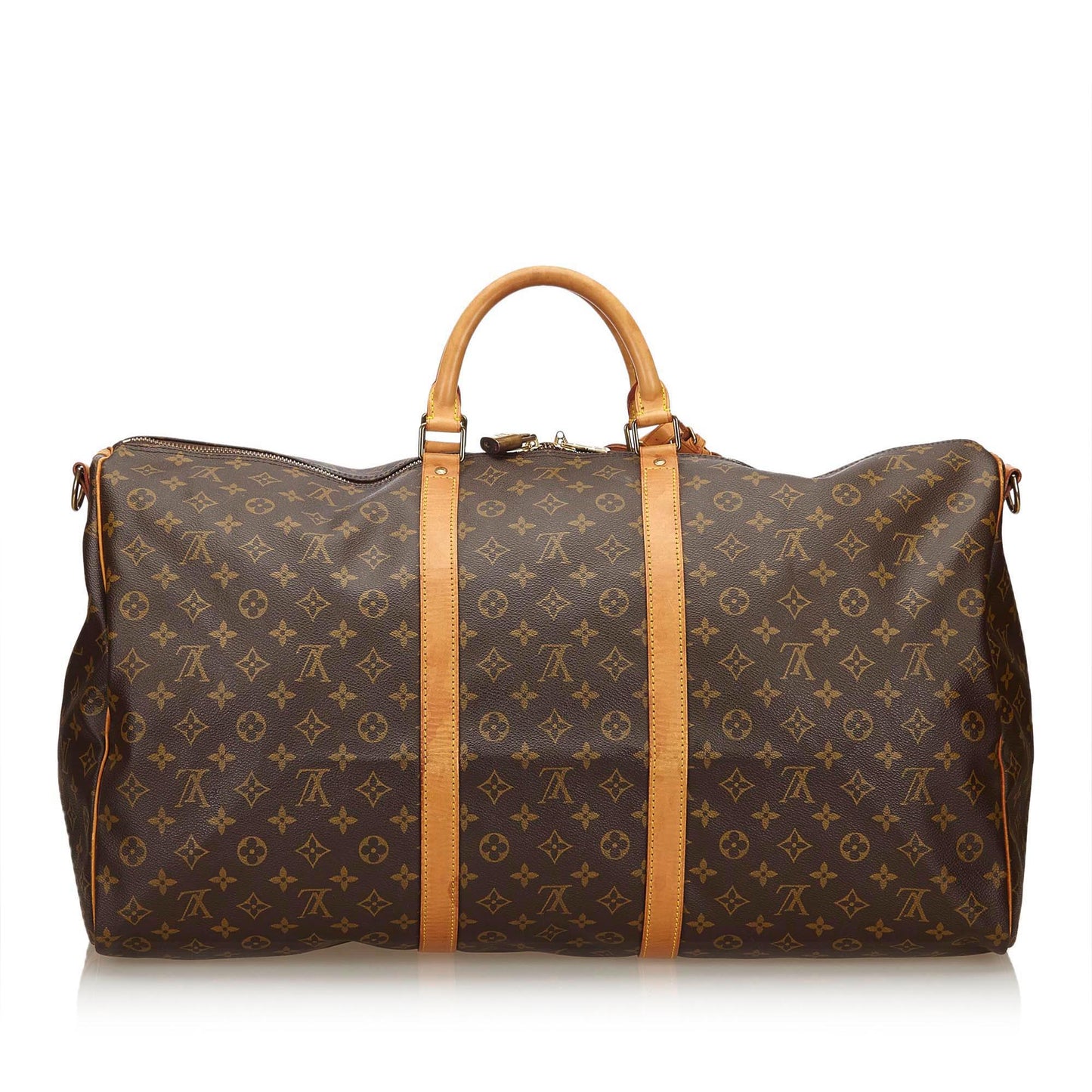 LOUIS VUITTON MONOGRAM KEEPALL BANDOULIERE 60 TRAVEL WEEKENDER BAG - leefluxury.com