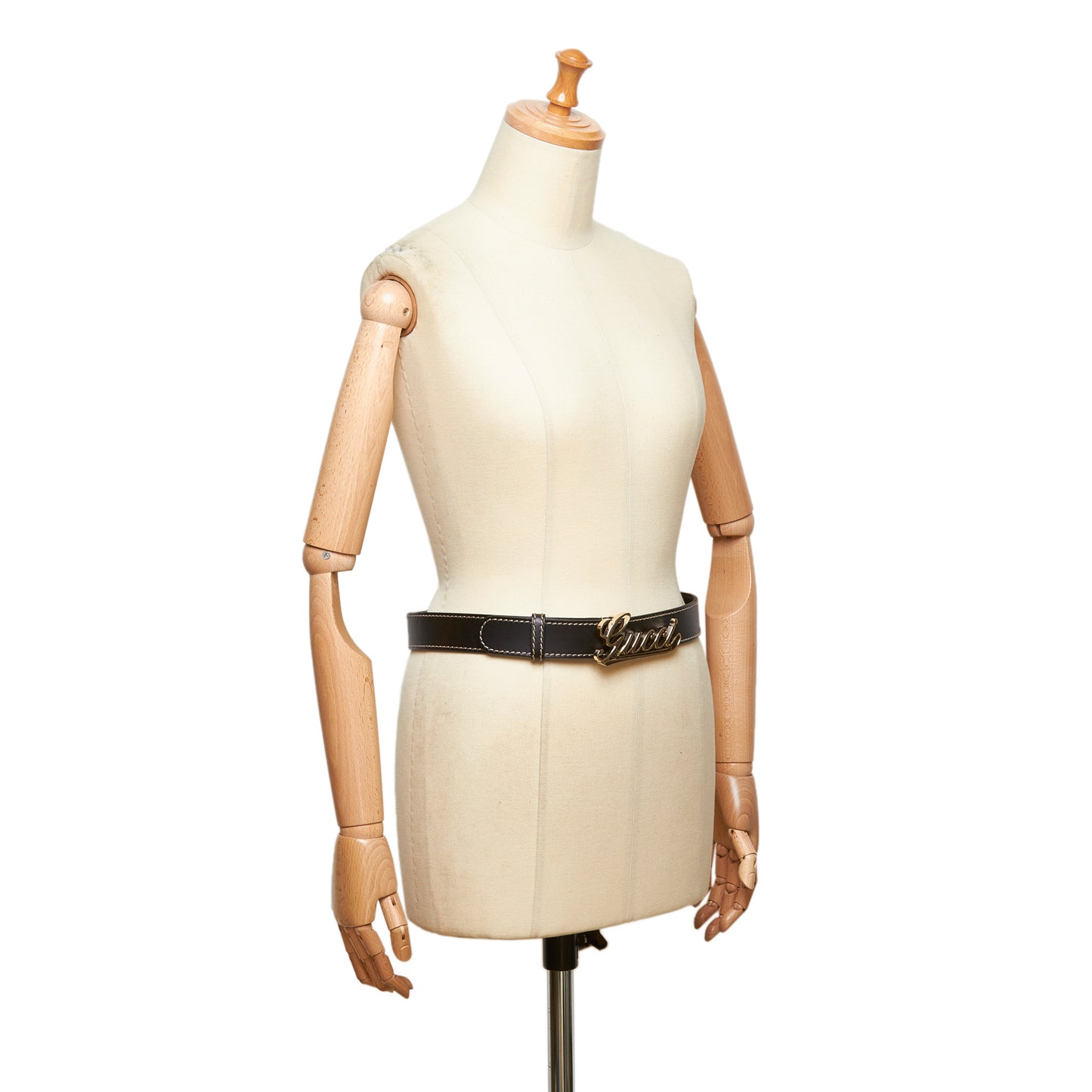 GUCCI LOGO LEATHER BELT - leefluxury.com