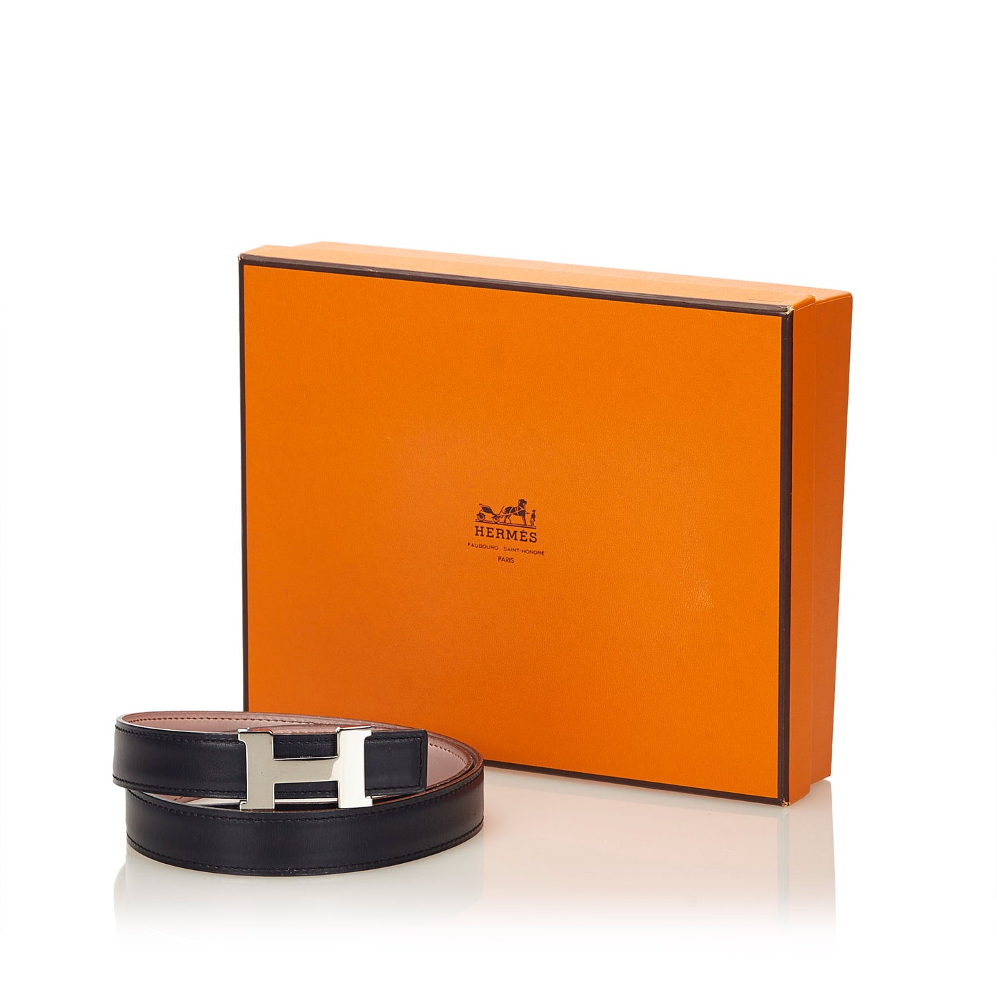 HERMES CONSTANCE H REVERSIBLE BLACK AND PINK BELT 75 - leefluxury.com