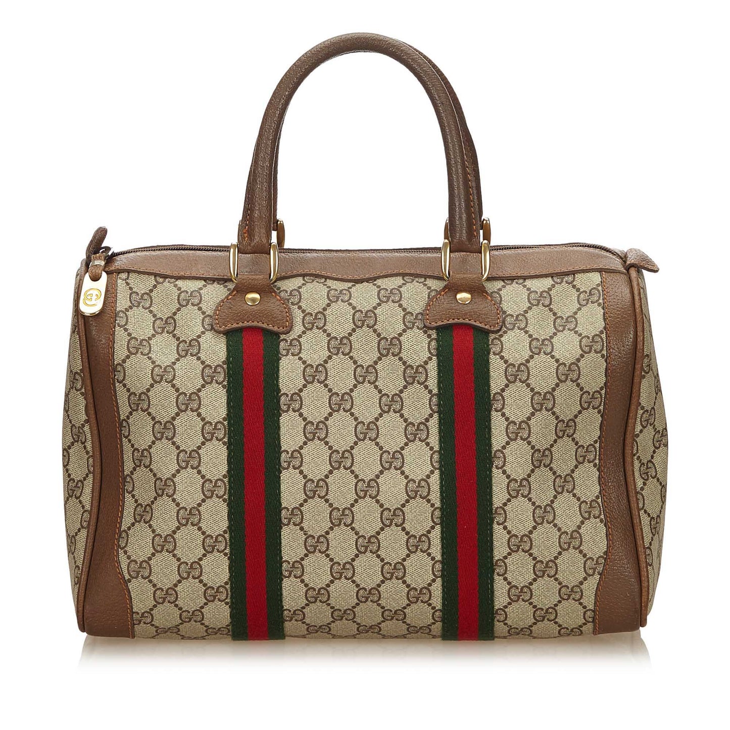 GUCCI GG WEB SUPREME PLUS BOSTON BAG - leefluxury.com