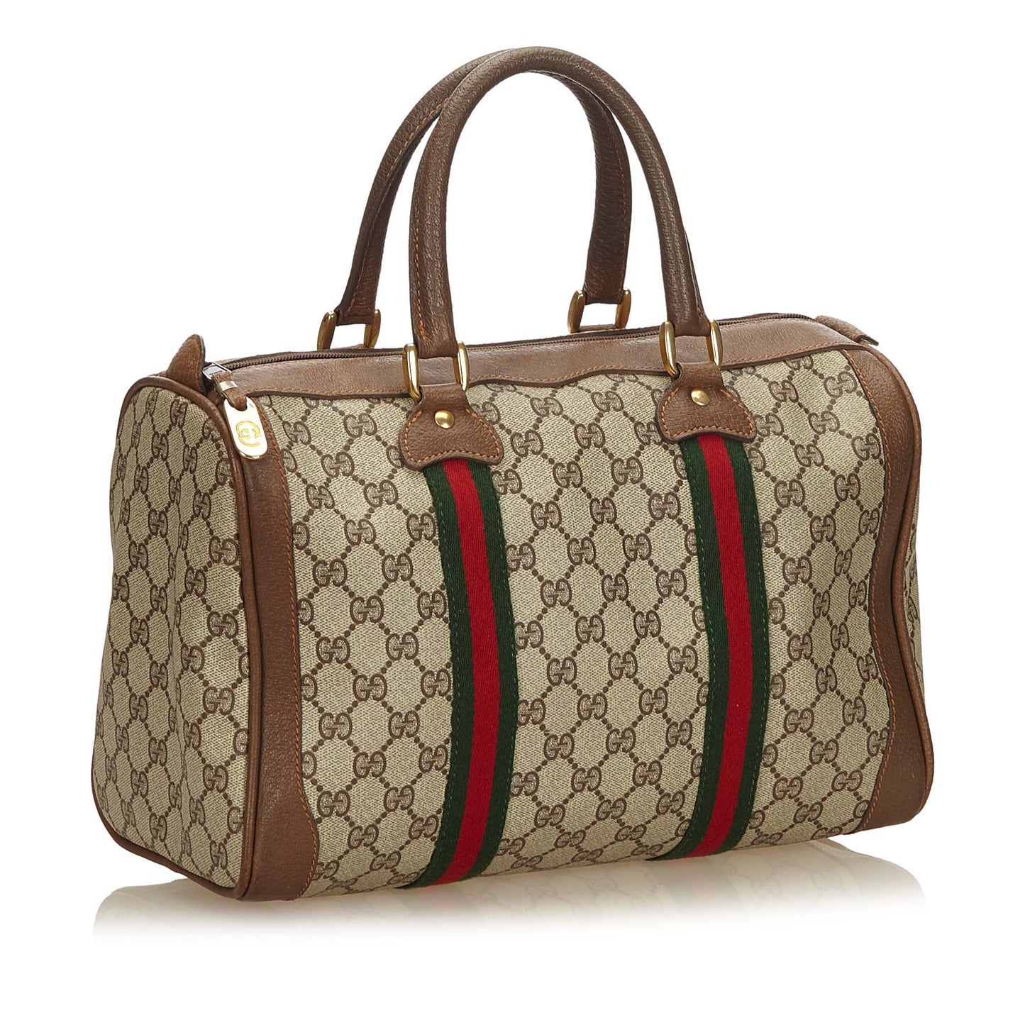 GUCCI GG WEB SUPREME PLUS BOSTON BAG - leefluxury.com