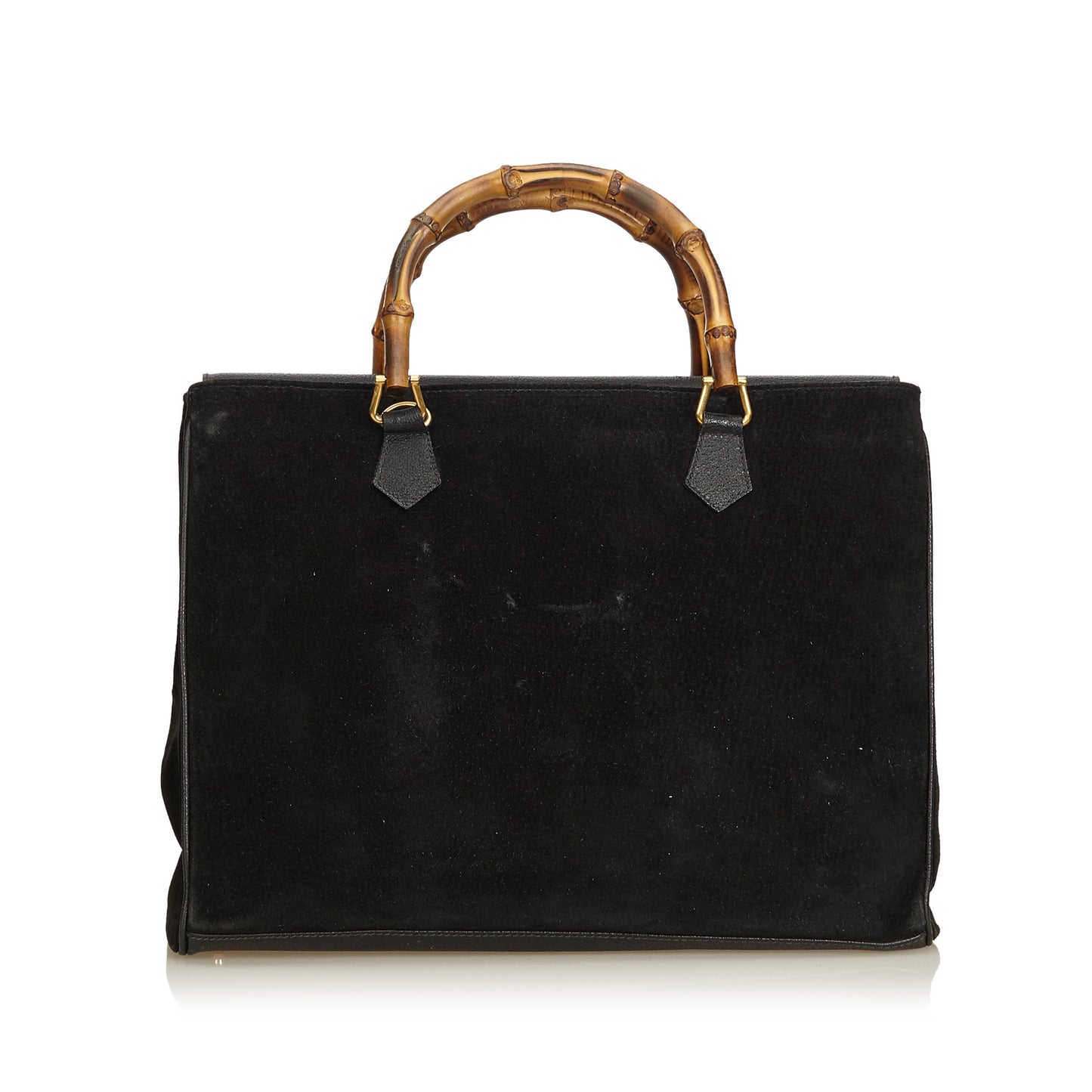 GUCCI BAMBOO SUEDE TOP HANDLE TOTE BAG - leefluxury.com