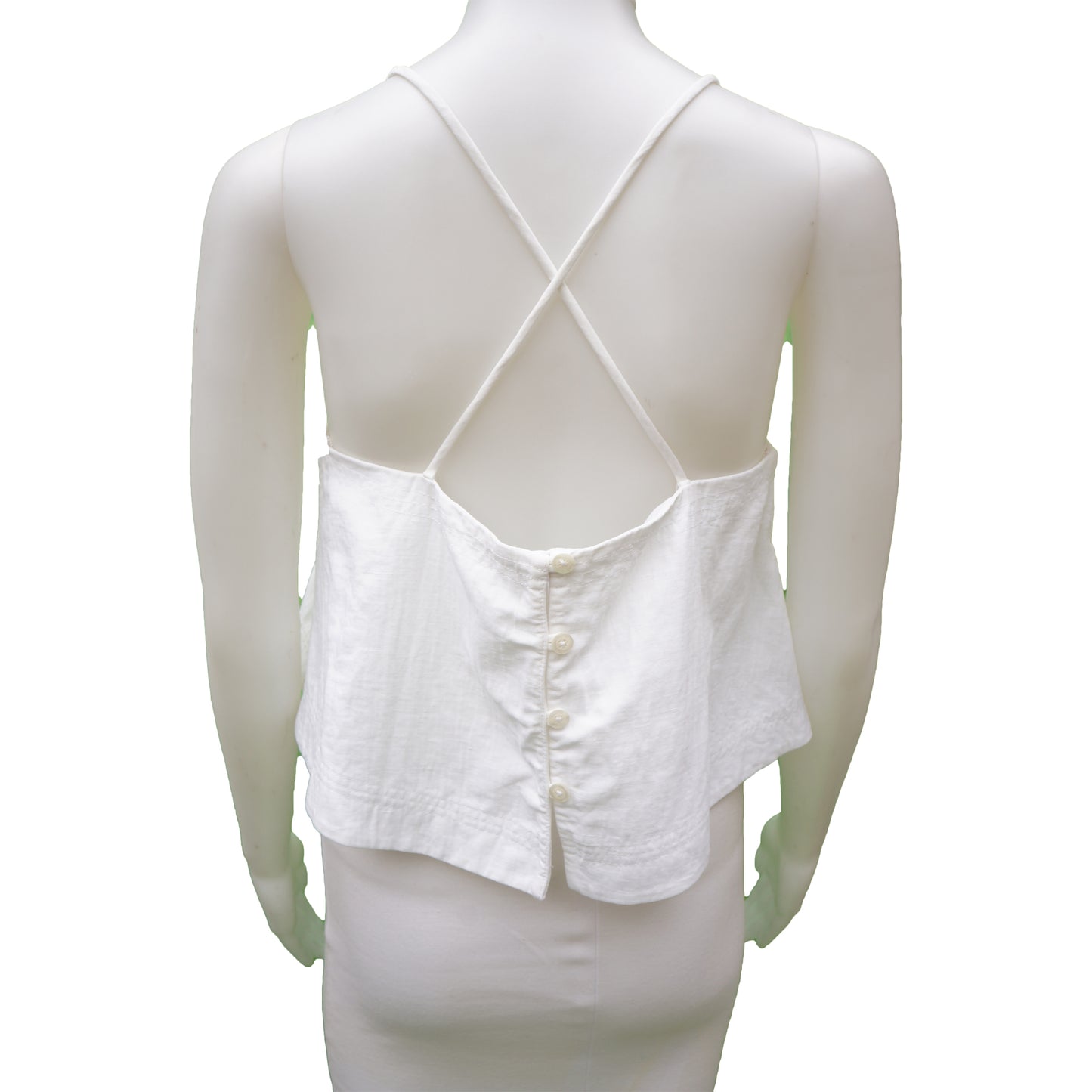 A.L.C. WHITE APRON SPAGHETTI STRAP TOP - leefluxury.com