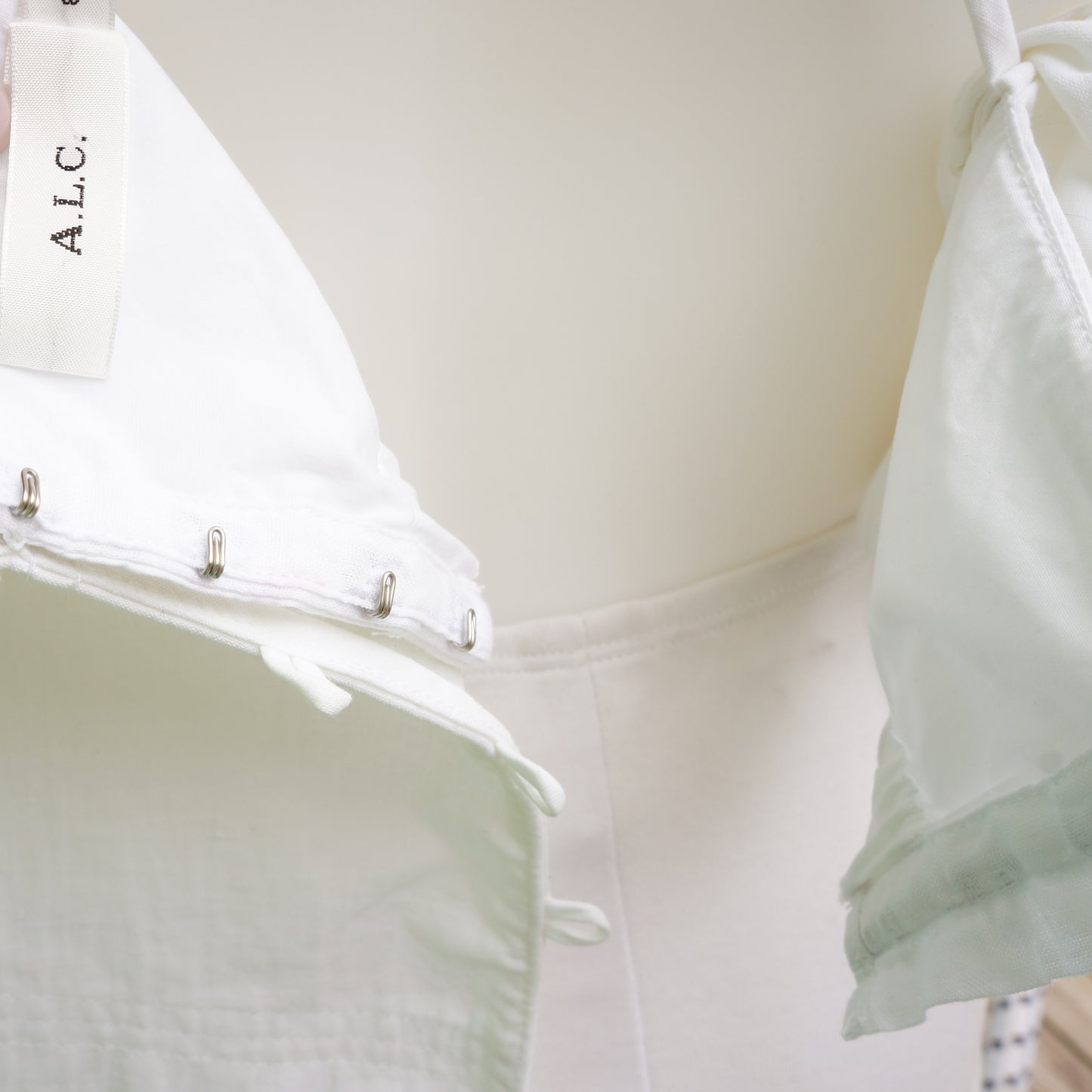 A.L.C. WHITE APRON SPAGHETTI STRAP TOP - leefluxury.com