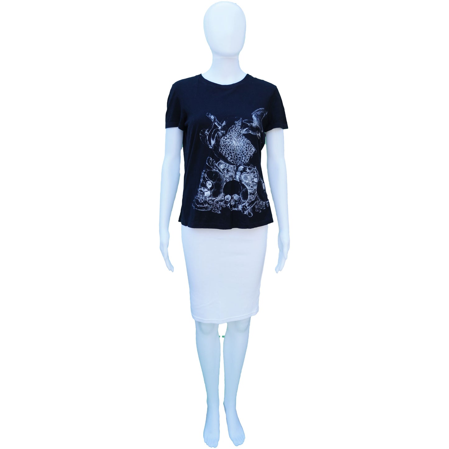 ALEXANDER MCQUEEN SKULL APPLE BIRD SHORT SLEEVE GRAPHIC T-SHIRT TOP - leefluxury.com