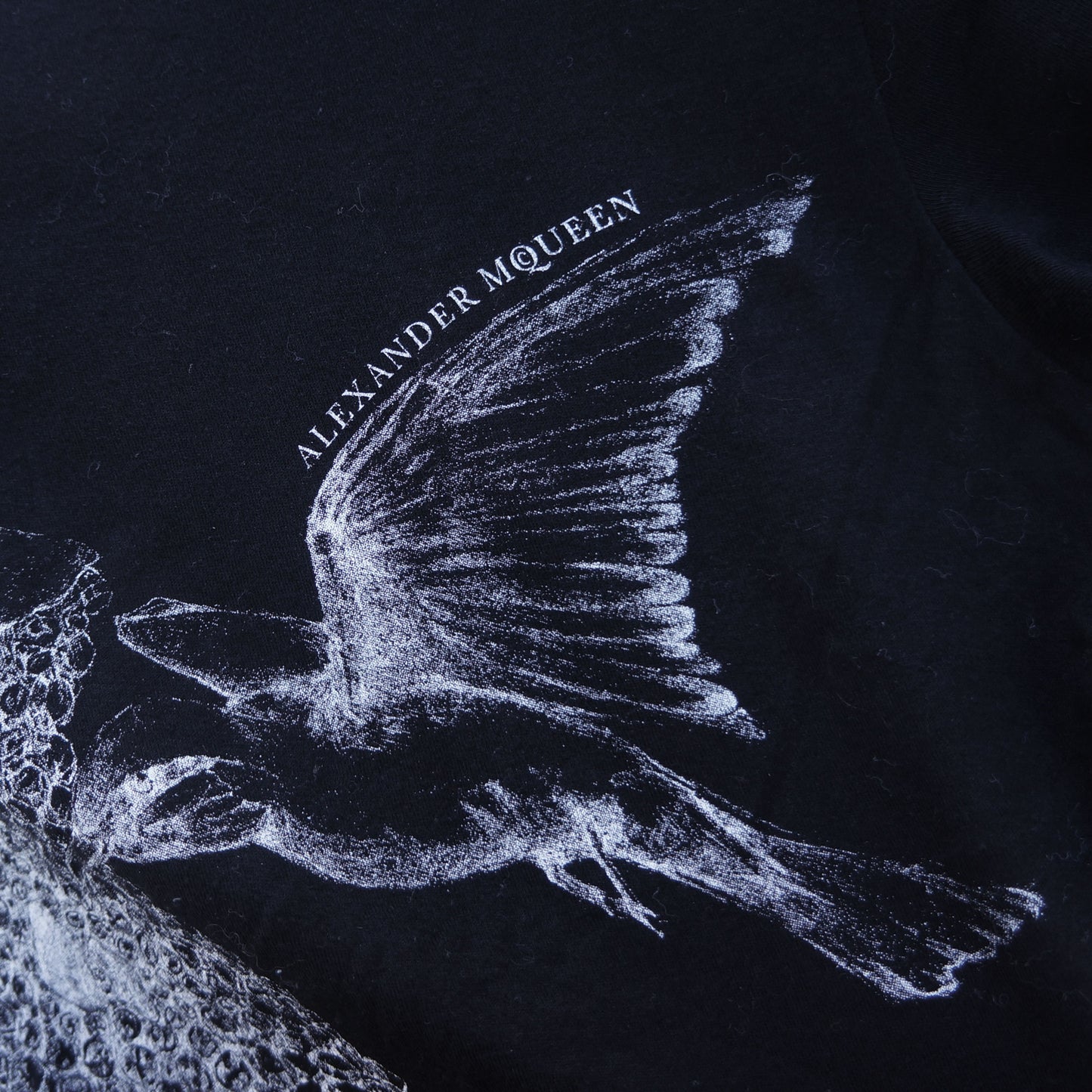 ALEXANDER MCQUEEN SKULL APPLE BIRD SHORT SLEEVE GRAPHIC T-SHIRT TOP - leefluxury.com