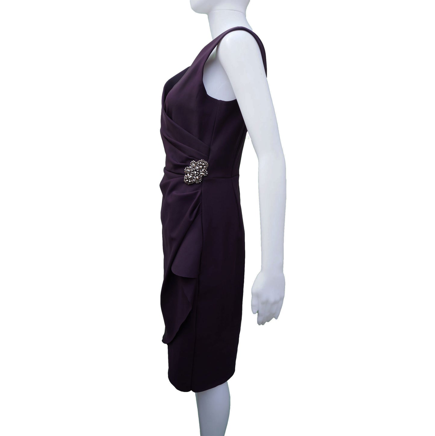 ALEXIS EVENING PLUM COCKTAIL DRESS - leefluxury.com