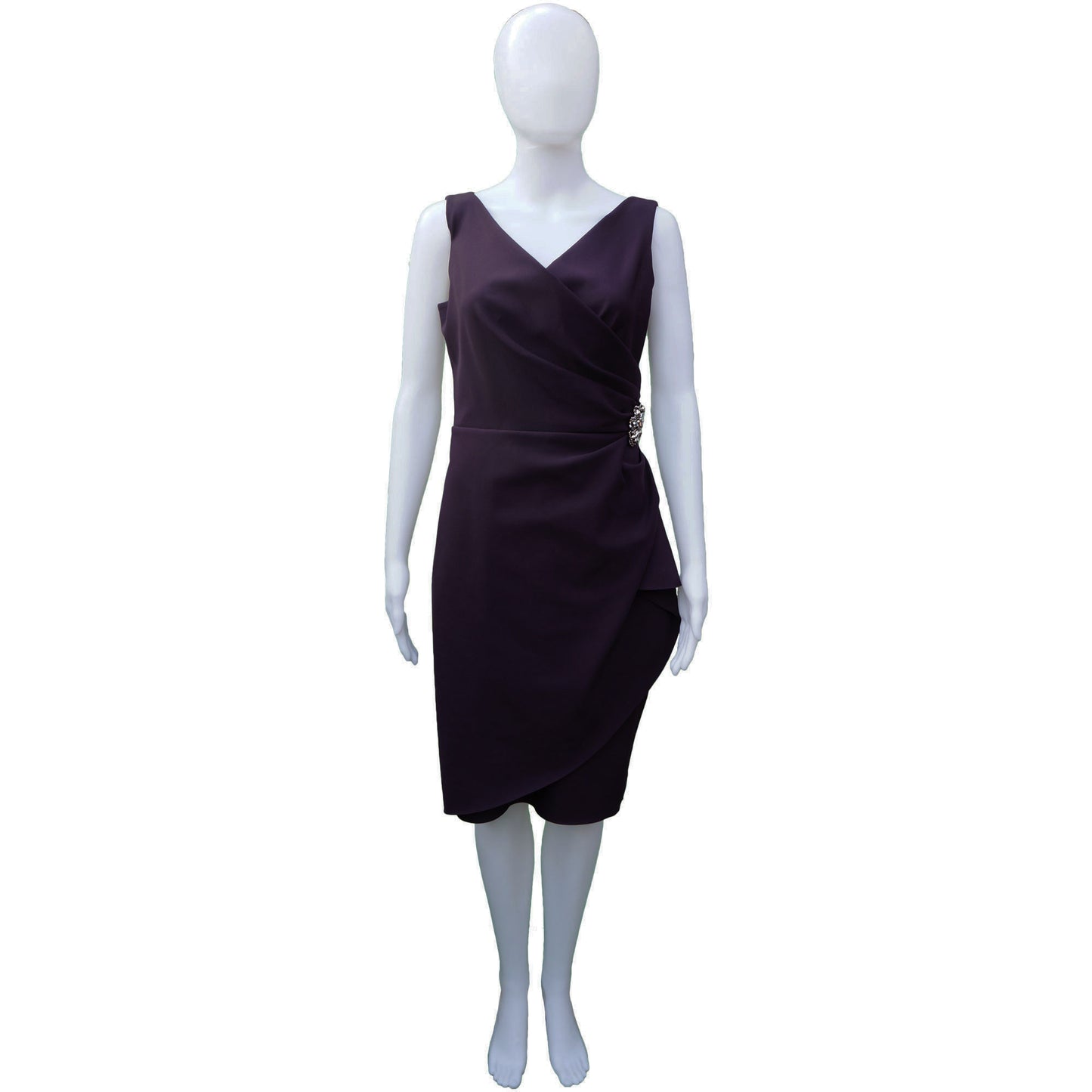 ALEXIS EVENING PLUM COCKTAIL DRESS - leefluxury.com