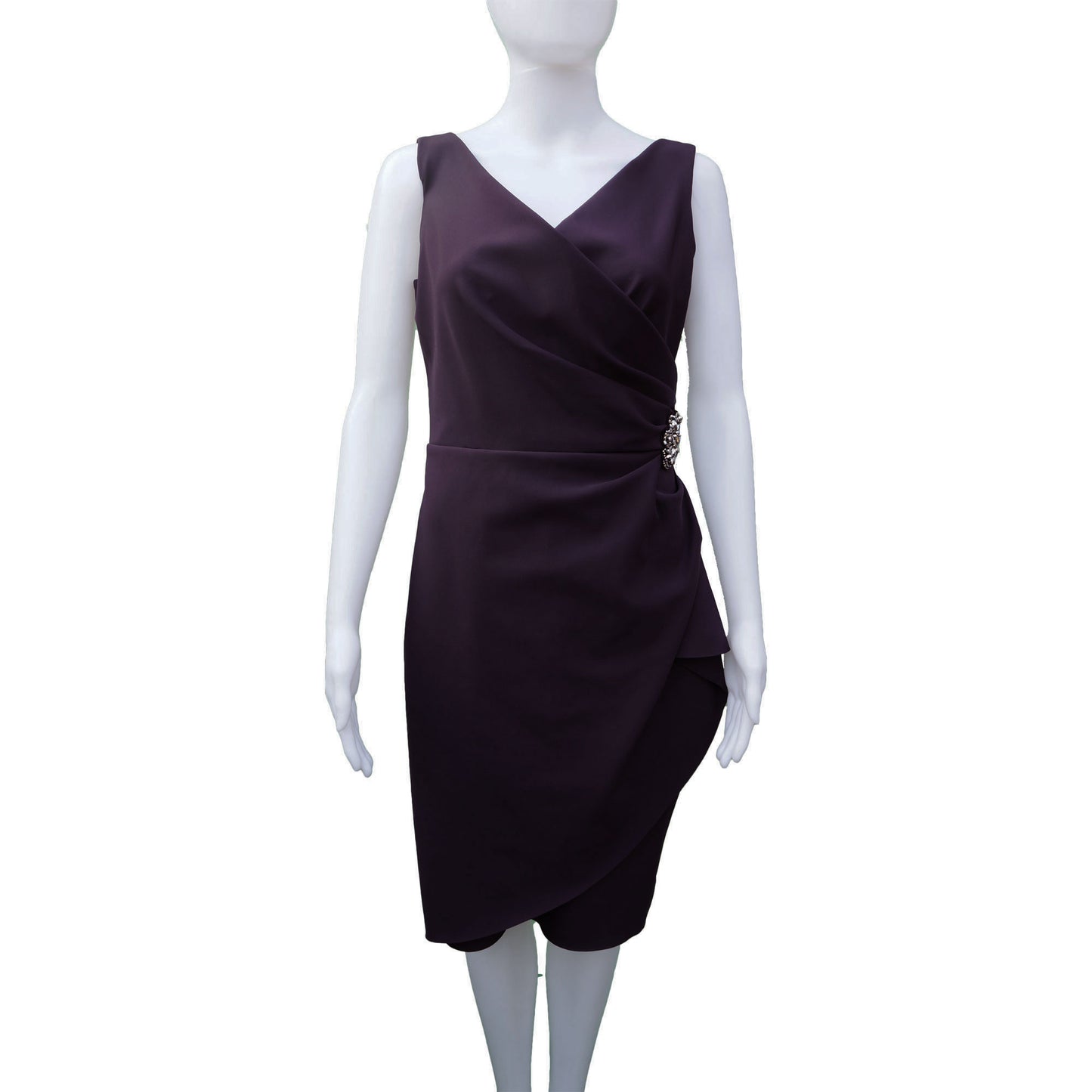 ALEXIS EVENING PLUM COCKTAIL DRESS - leefluxury.com