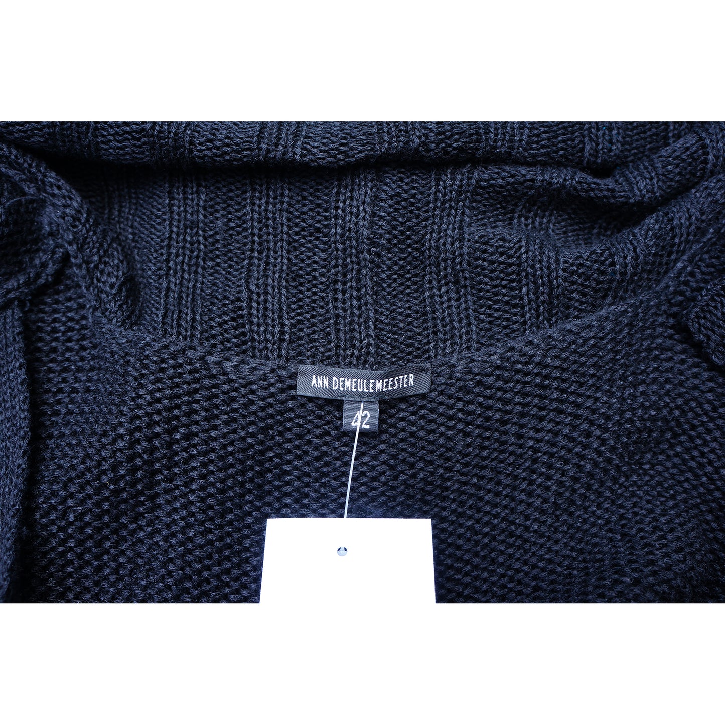 ANN DEMEULEMEESTER BLACK OPEN KNIT SILK BLEND CARDIGAN - leefluxury.com