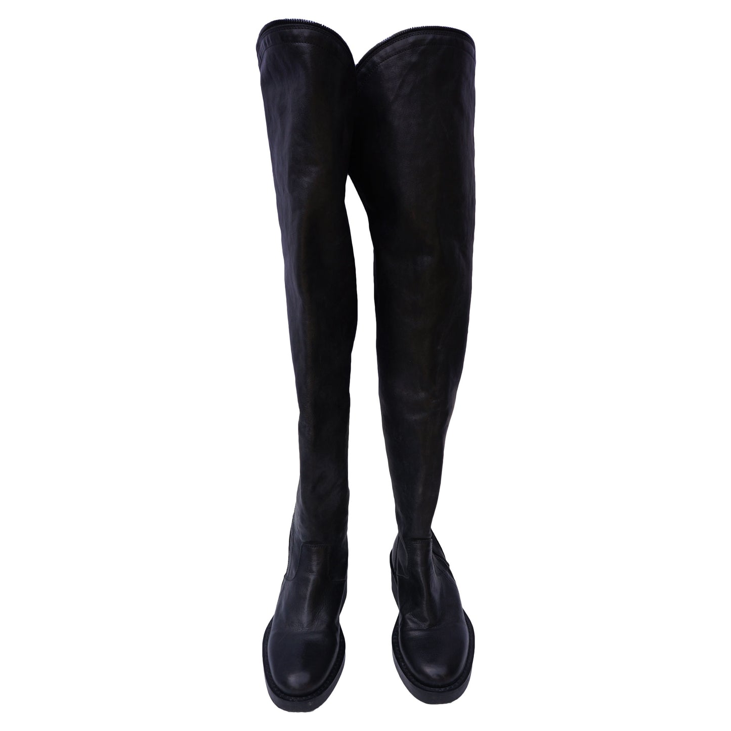 ANN DEMEULEMEESTER LEATHER OVER-THE-KNEE BOOTS - leefluxury.com