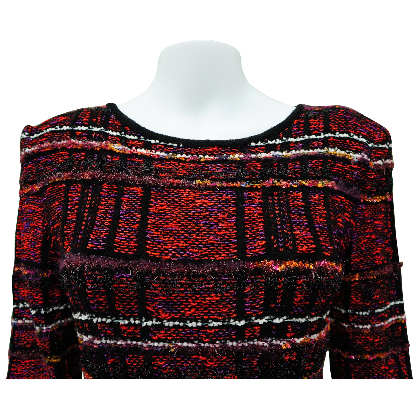 BALMAIN FRINGE-TRIMMED TWEED BODYCON DRESS - leefluxury.com