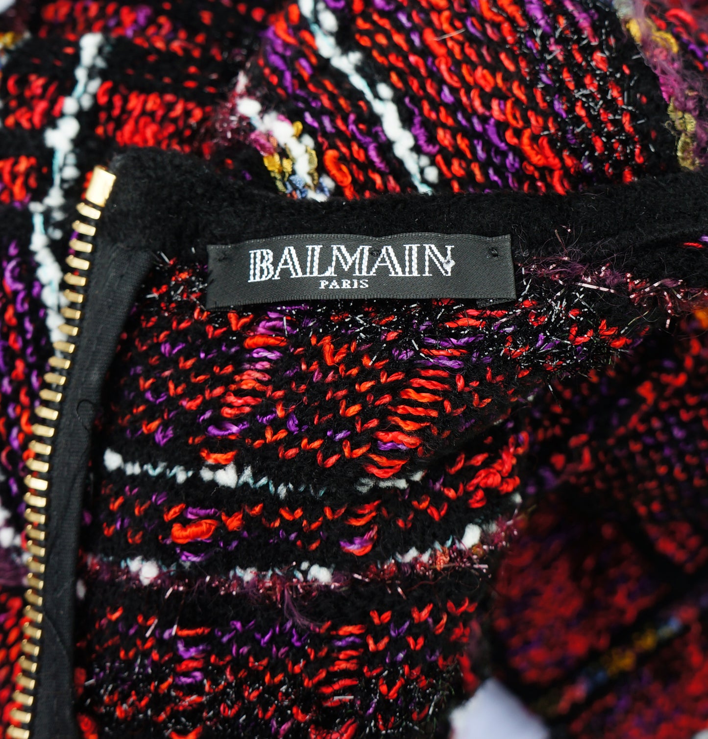 BALMAIN FRINGE-TRIMMED TWEED BODYCON DRESS - leefluxury.com