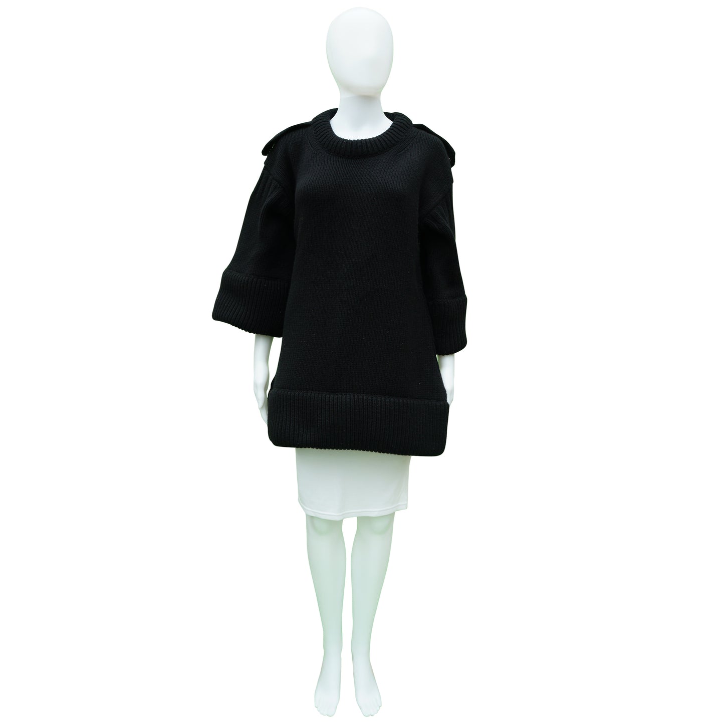 BURBERRY CASHMERE BLEND OVERSIZED KNIT TOP DRESS - leefluxury.com
