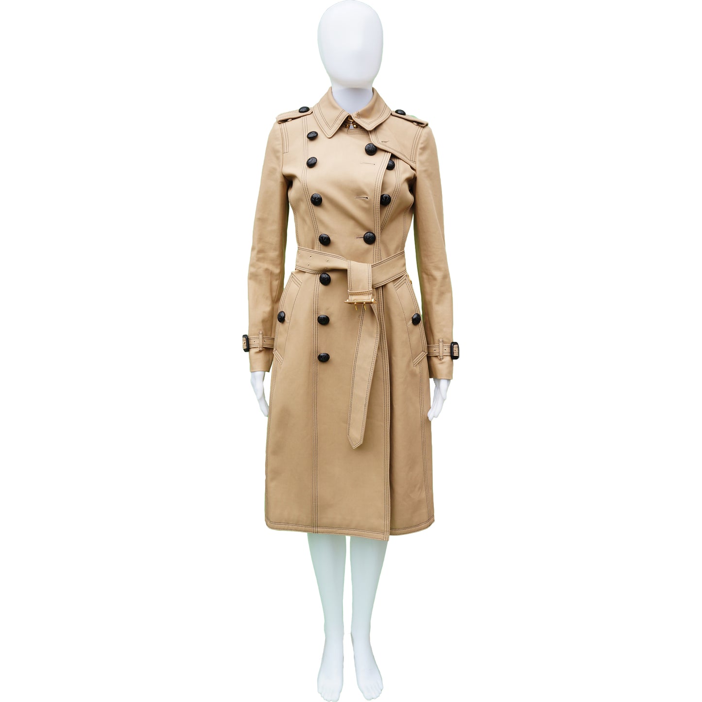 BURBERRY TRENCH LONG BELTED COAT NEW WITH TAGS - leefluxury.com