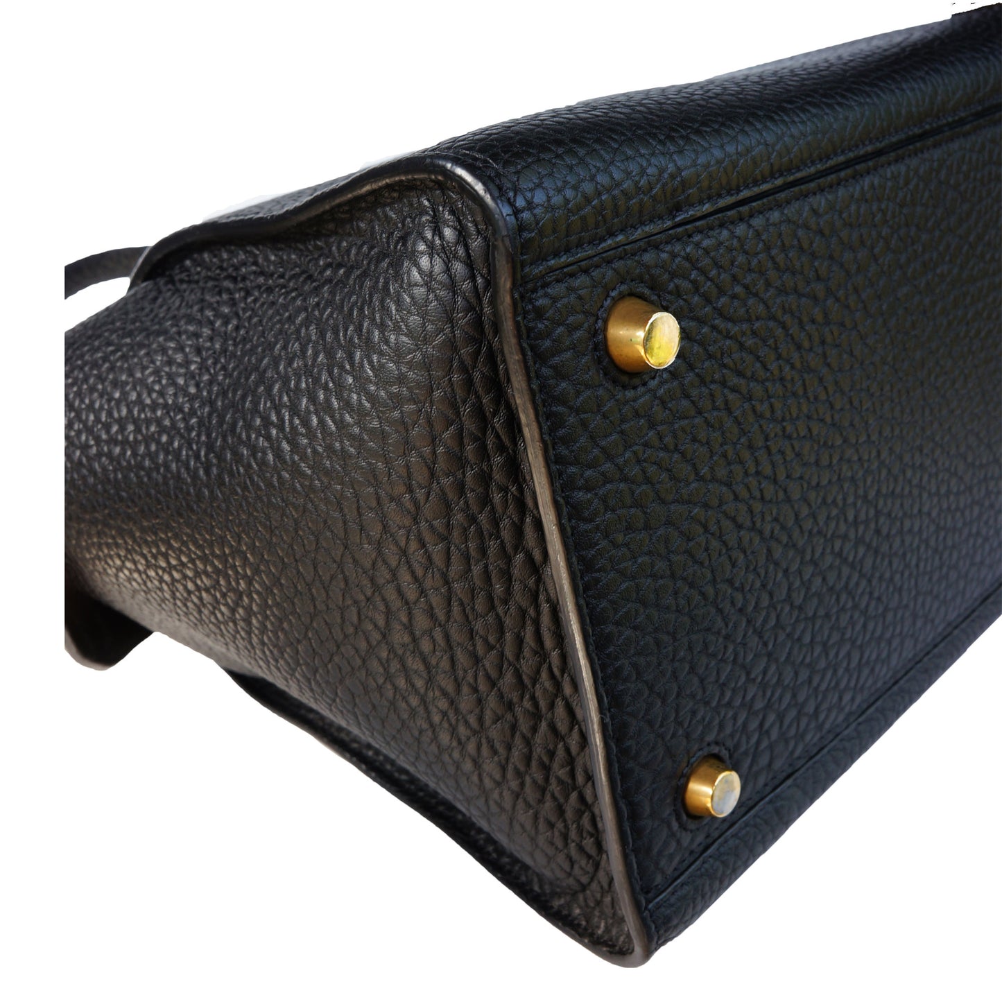 CELINE BULLHIDE LEATHER SMALL RING BAG - leefluxury.com