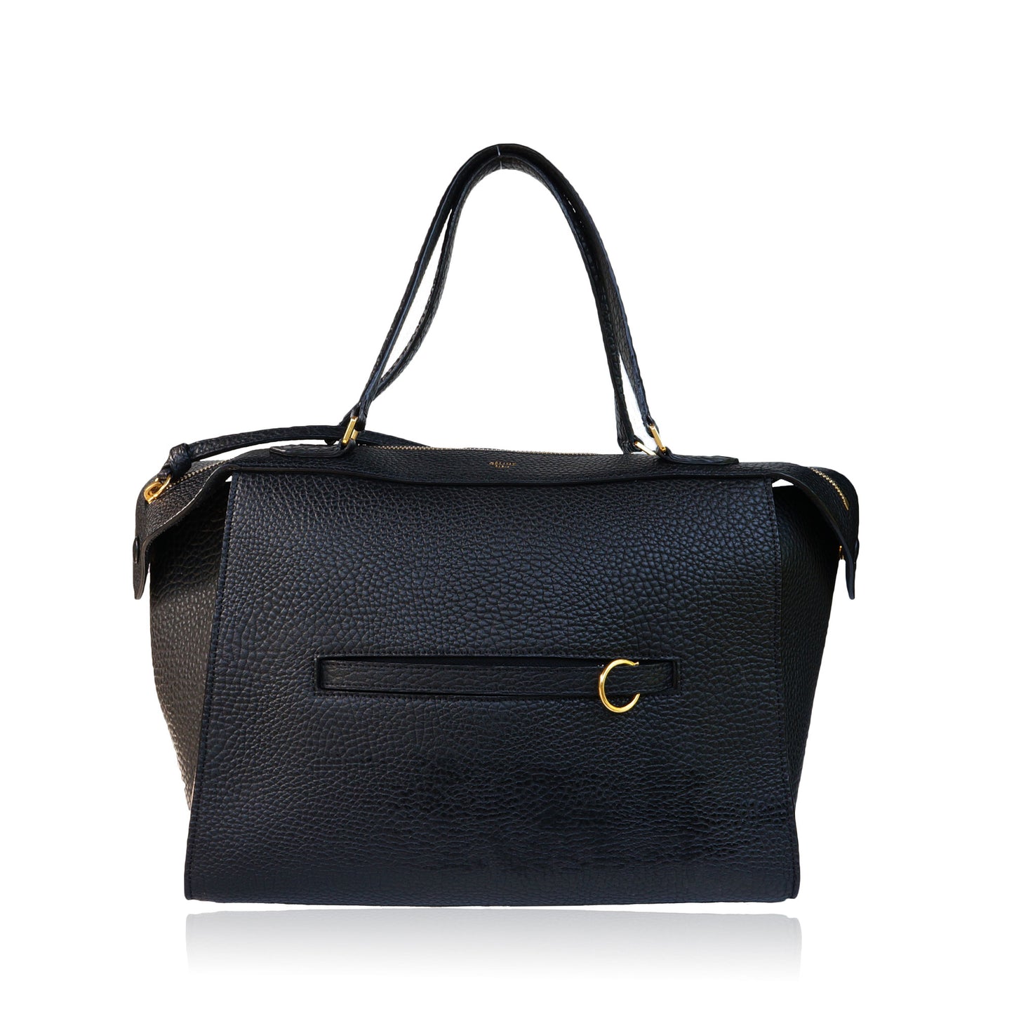 CELINE BULLHIDE LEATHER SMALL RING BAG - leefluxury.com