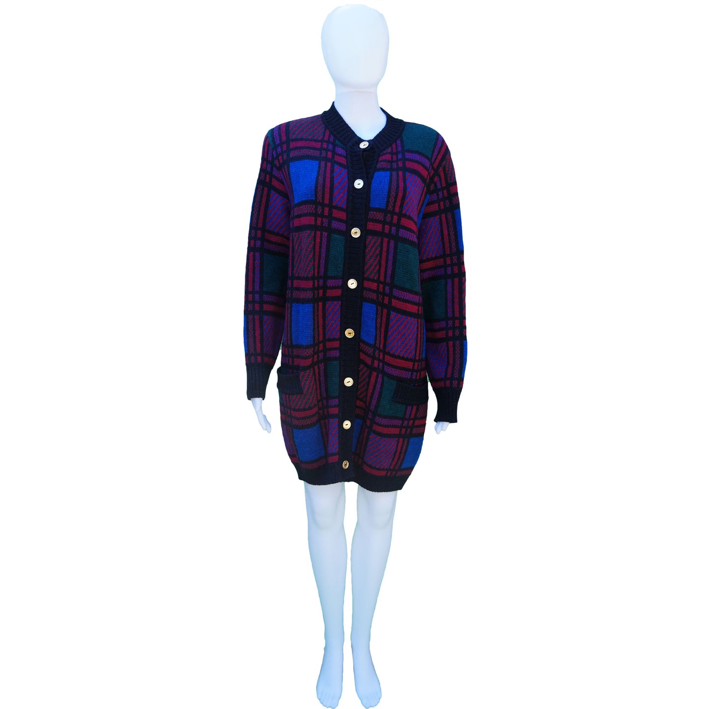 CÉLINE LONG KNIT SWEATER VINTAGE JACKET COAT - leefluxury.com