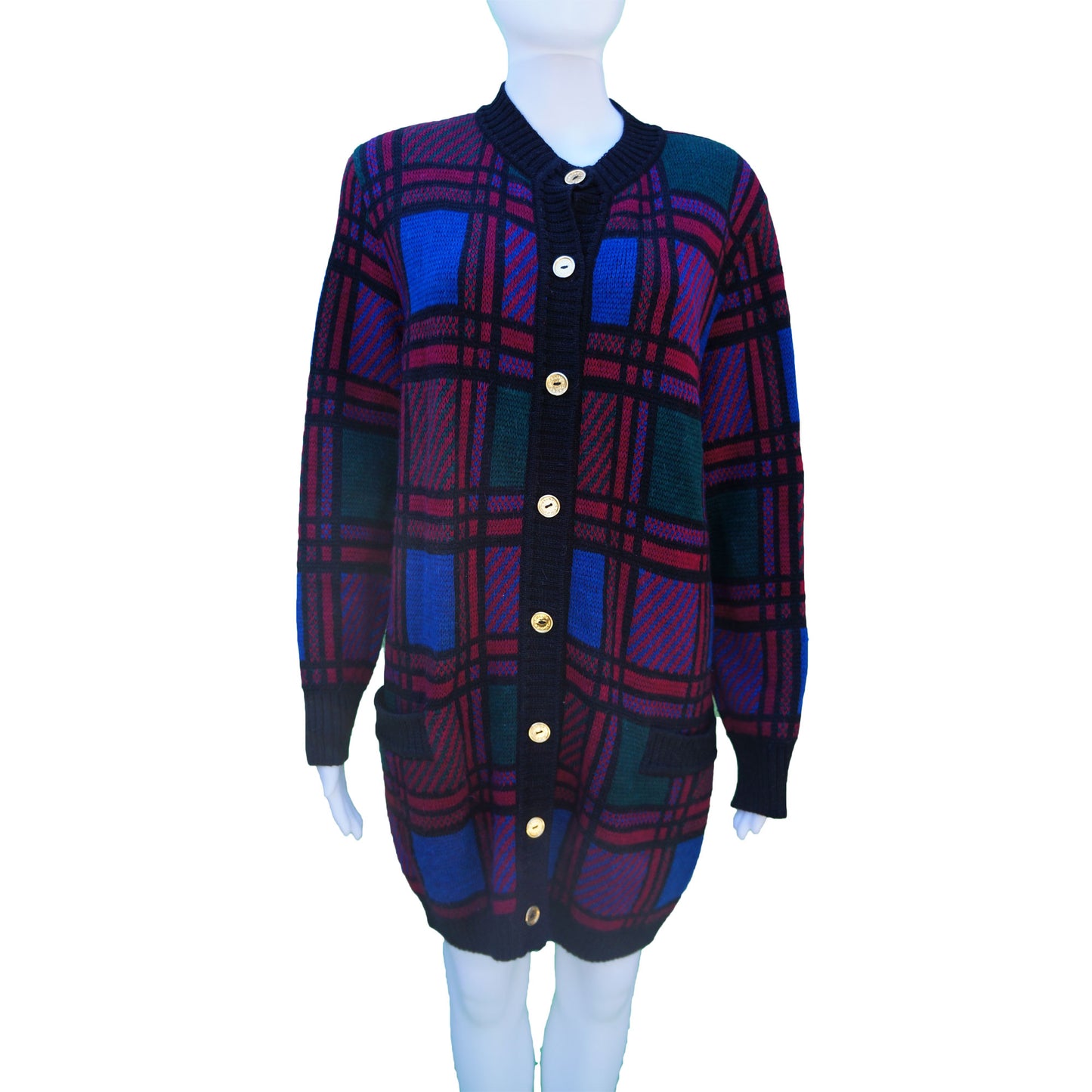 CÉLINE LONG KNIT SWEATER VINTAGE JACKET COAT - leefluxury.com